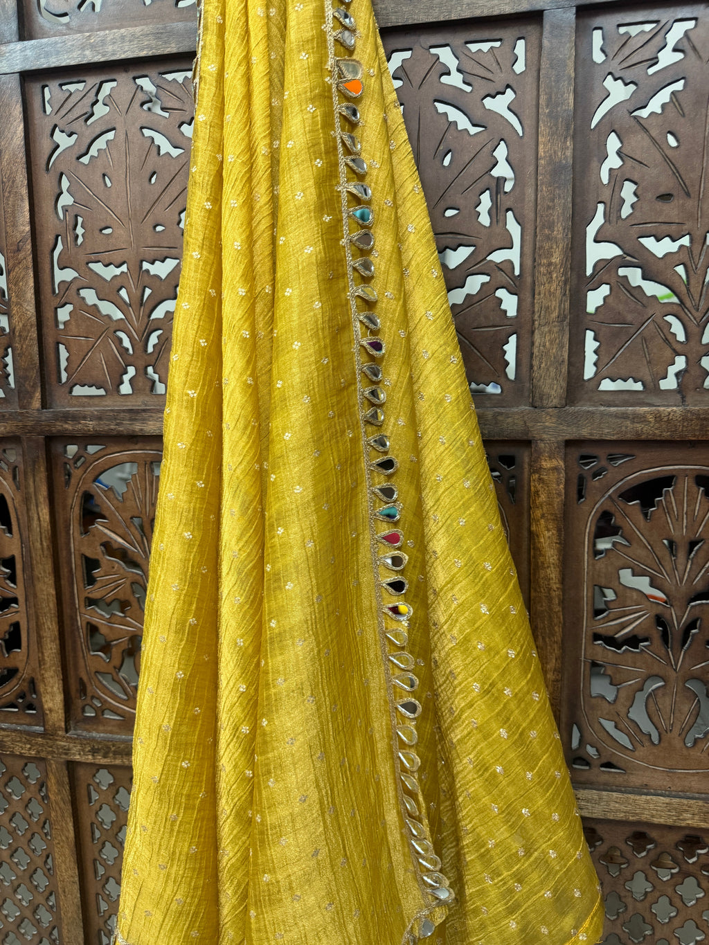 MUSTARD BANARASI CRUSH HANDMADEAHOLIC BY MISHKA
