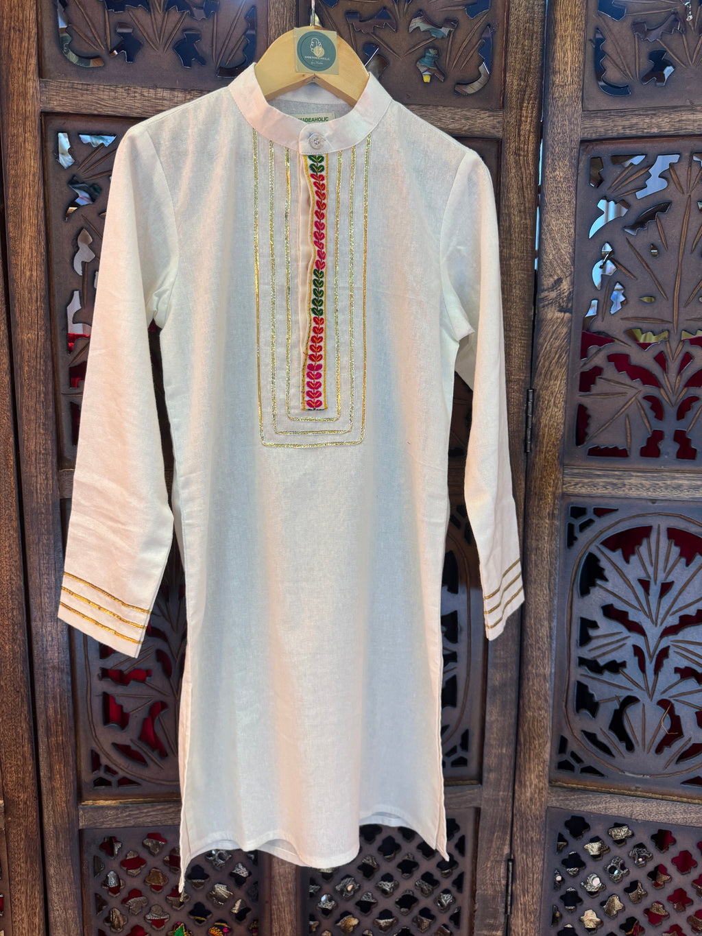 OFF WHITE EMBROIDERY BOYS KURTA RAAS'25 HANDMADEAHOLIC BY MISHKA