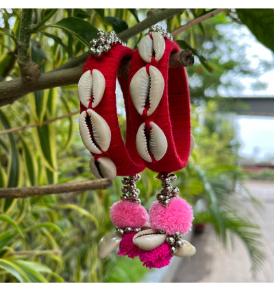 RED COWRIE BANGLE HANDMADEAHOLIC BY MISHKA