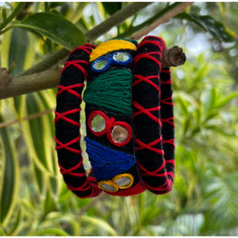 RED AND BLACK GAMTHI BANGLE HANDMADEAHOLIC BY MISHKA