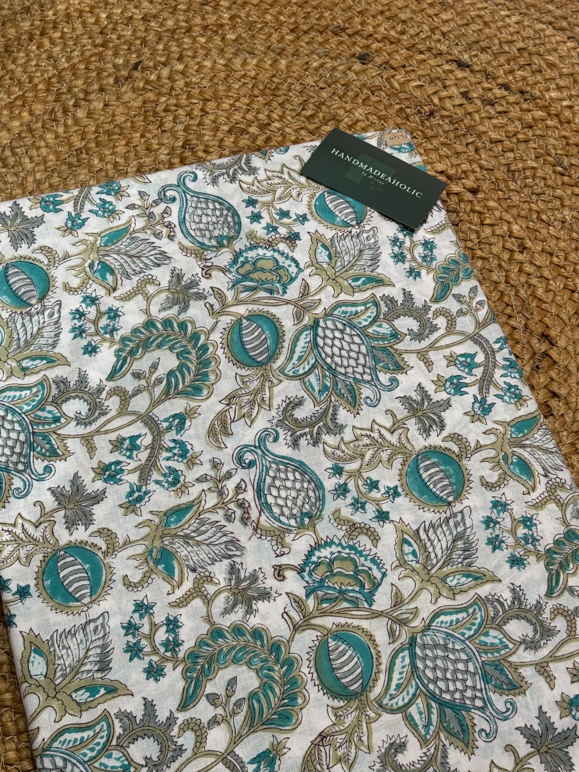 LEAFY PRINT HANDBLOCK COTTON FABRIC HANDMADEAHOLIC BY MISHKA