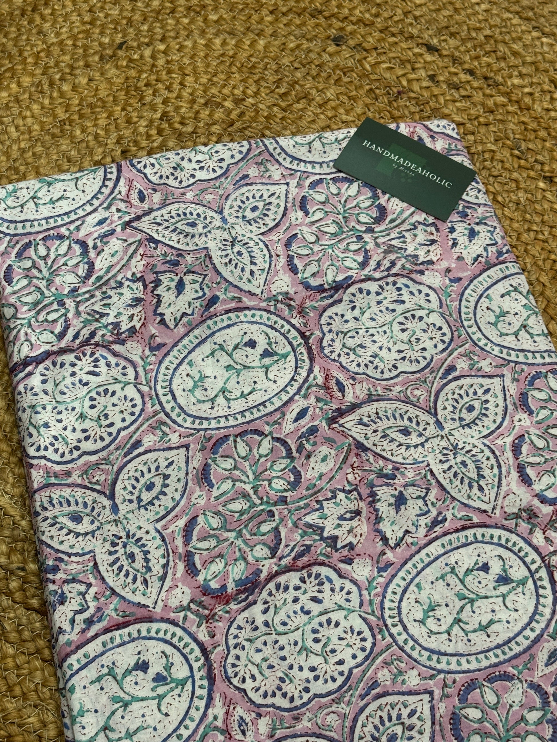 WHITE PRINT HANDBLOCK COTTON FABRIC HANDMADEAHOLIC BY MISHKA