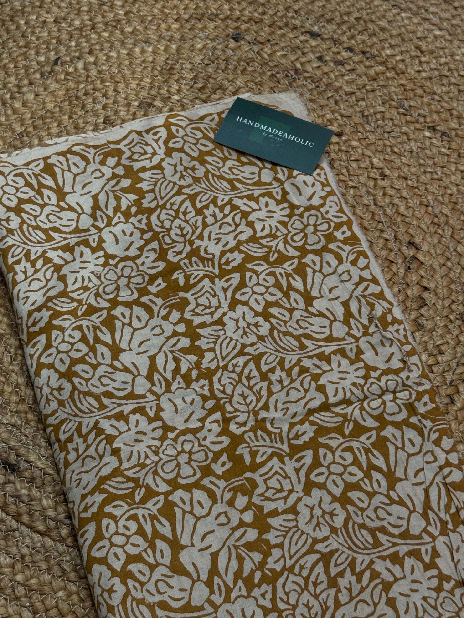 MUSTARD HANDBLOCK COTTON FABRIC HANDMADEAHOLIC BY MISHKA