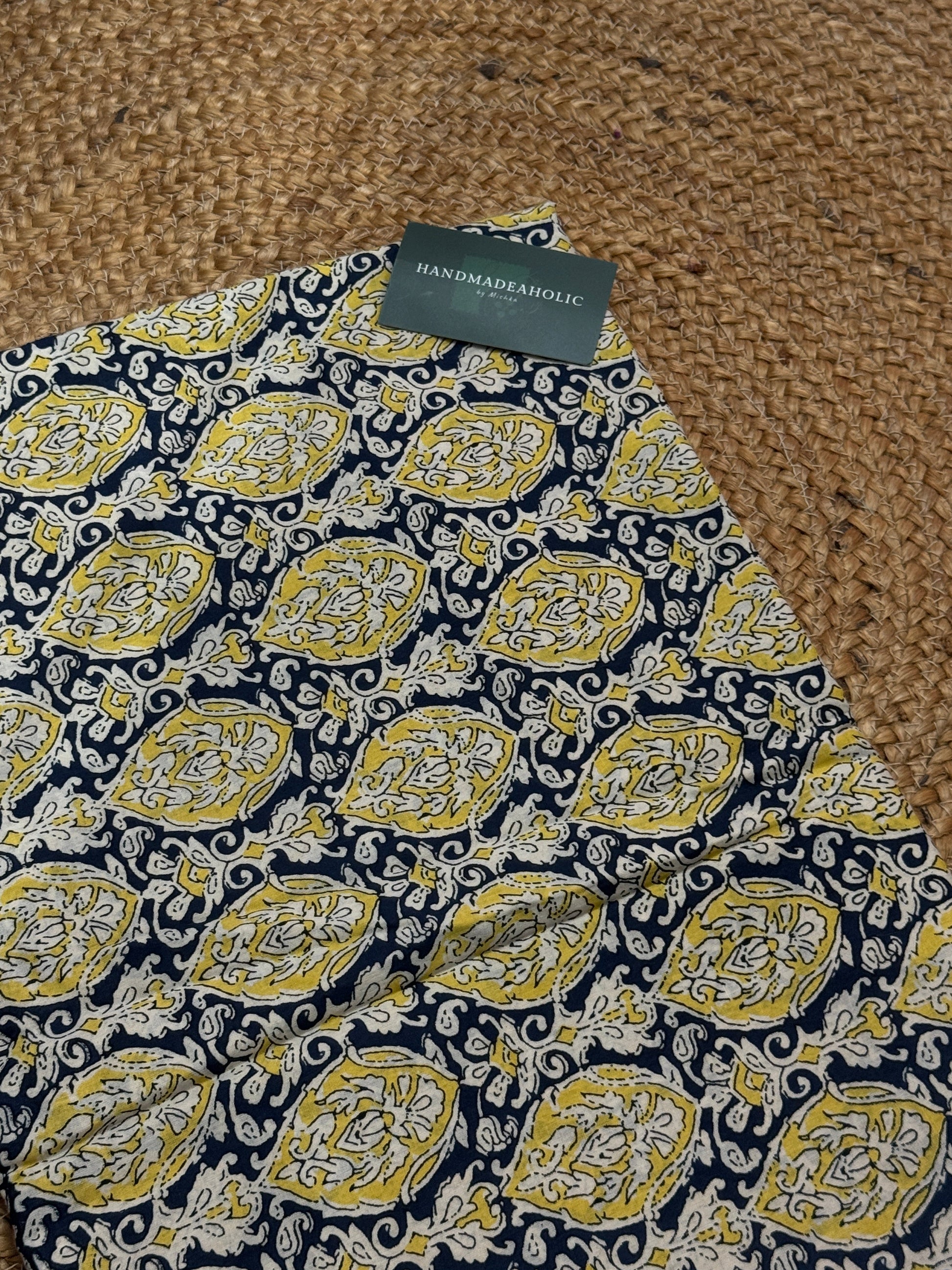 ROYAL BLUE HANDBLOCK COTTON FABRIC HANDMADEAHOLIC BY MISHKA