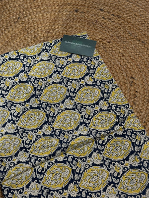 ROYAL BLUE HANDBLOCK COTTON FABRIC HANDMADEAHOLIC BY MISHKA
