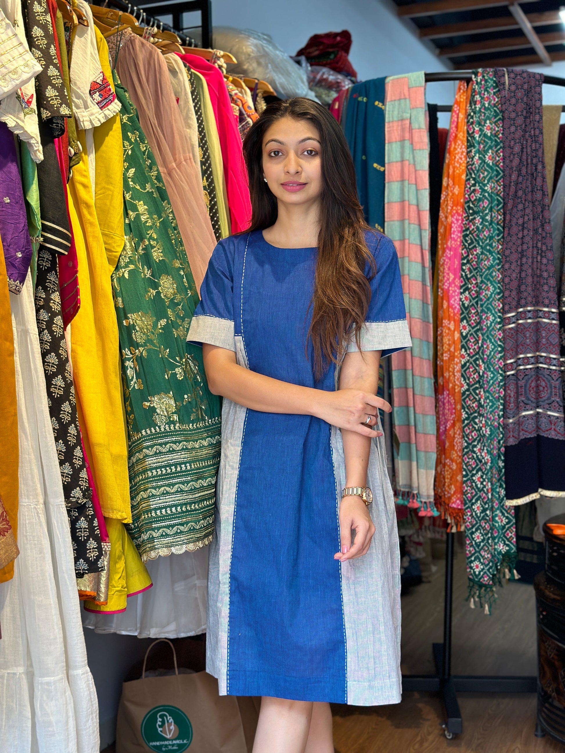 BLUE & WHITE COTTON KURTIES HANDMADEAHOLIC BY MISHKA