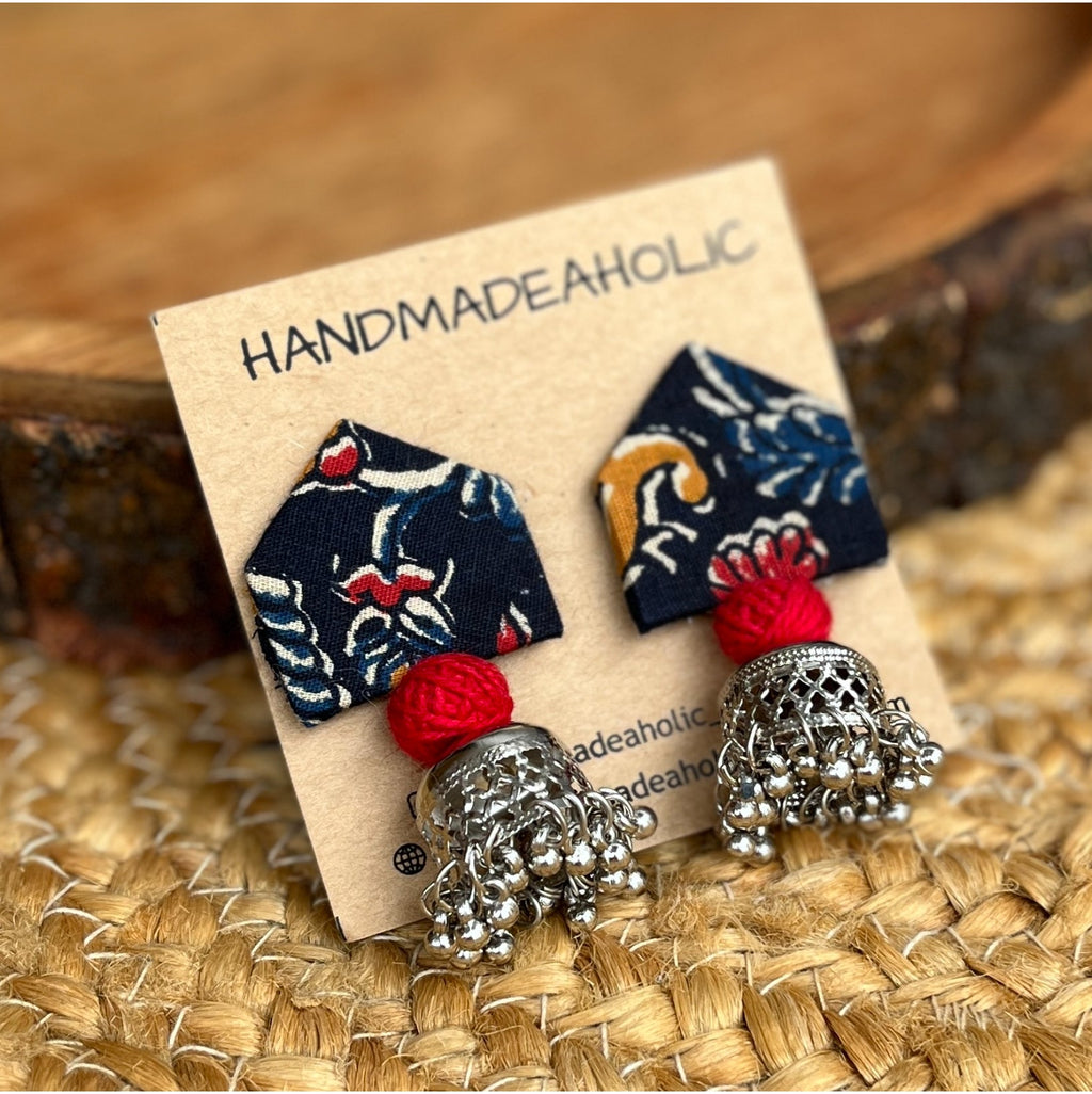 BLUE RED SILVER JUMKHA HANDMADEAHOLIC BY MISHKA