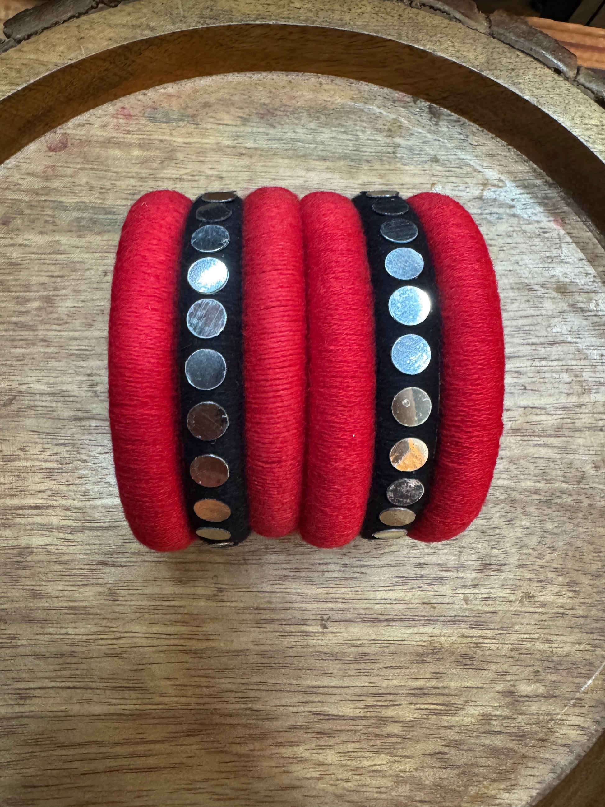 RED TIKKA BANGLES HANDMADEAHOLIC BY MISHKA