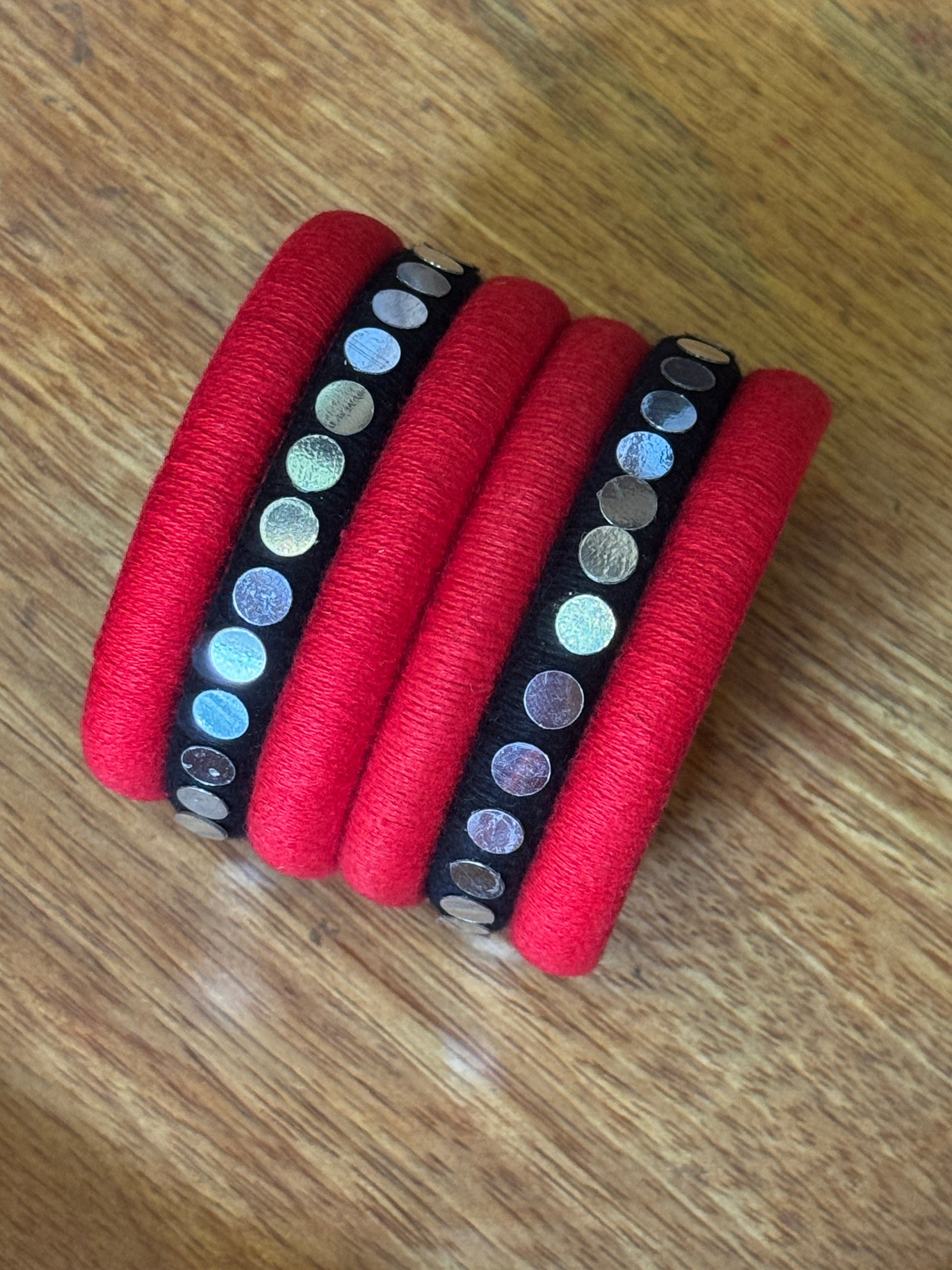 RED TIKKA BANGLES HANDMADEAHOLIC BY MISHKA
