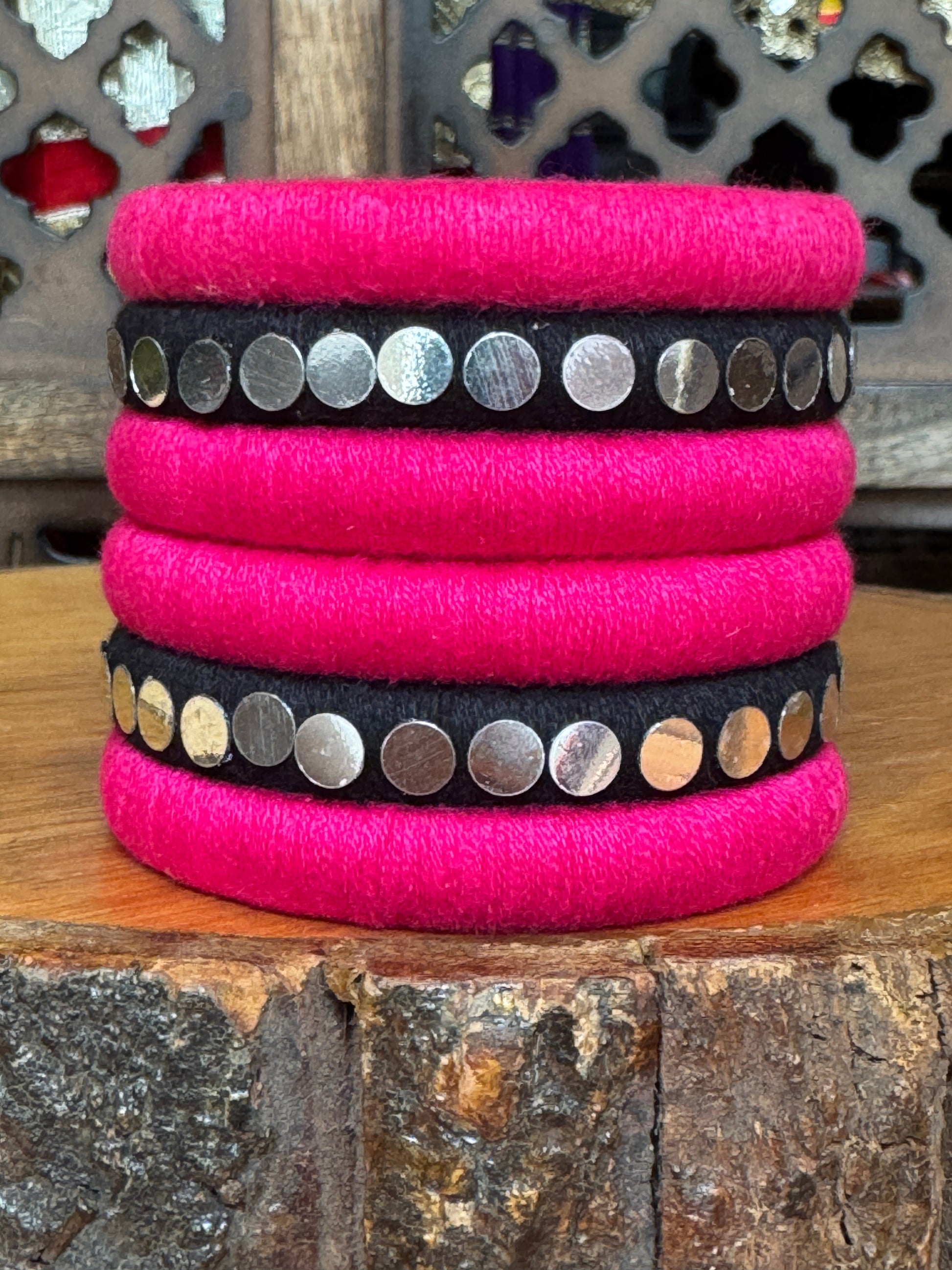 PINK TIKKA BANGLES HANDMADEAHOLIC BY MISHKA
