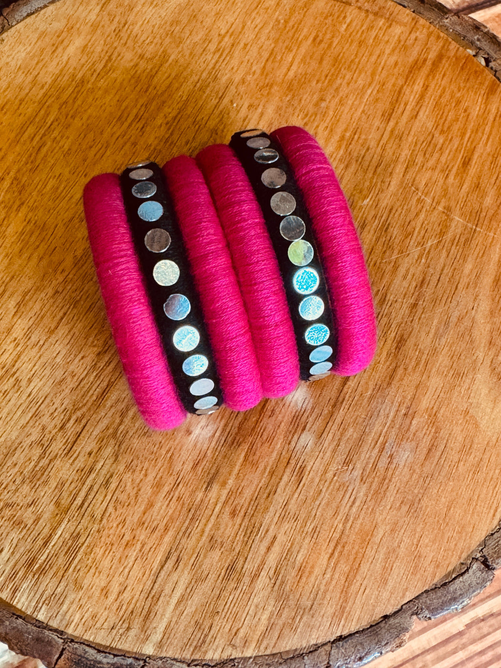 PINK TIKKA BANGLES HANDMADEAHOLIC BY MISHKA