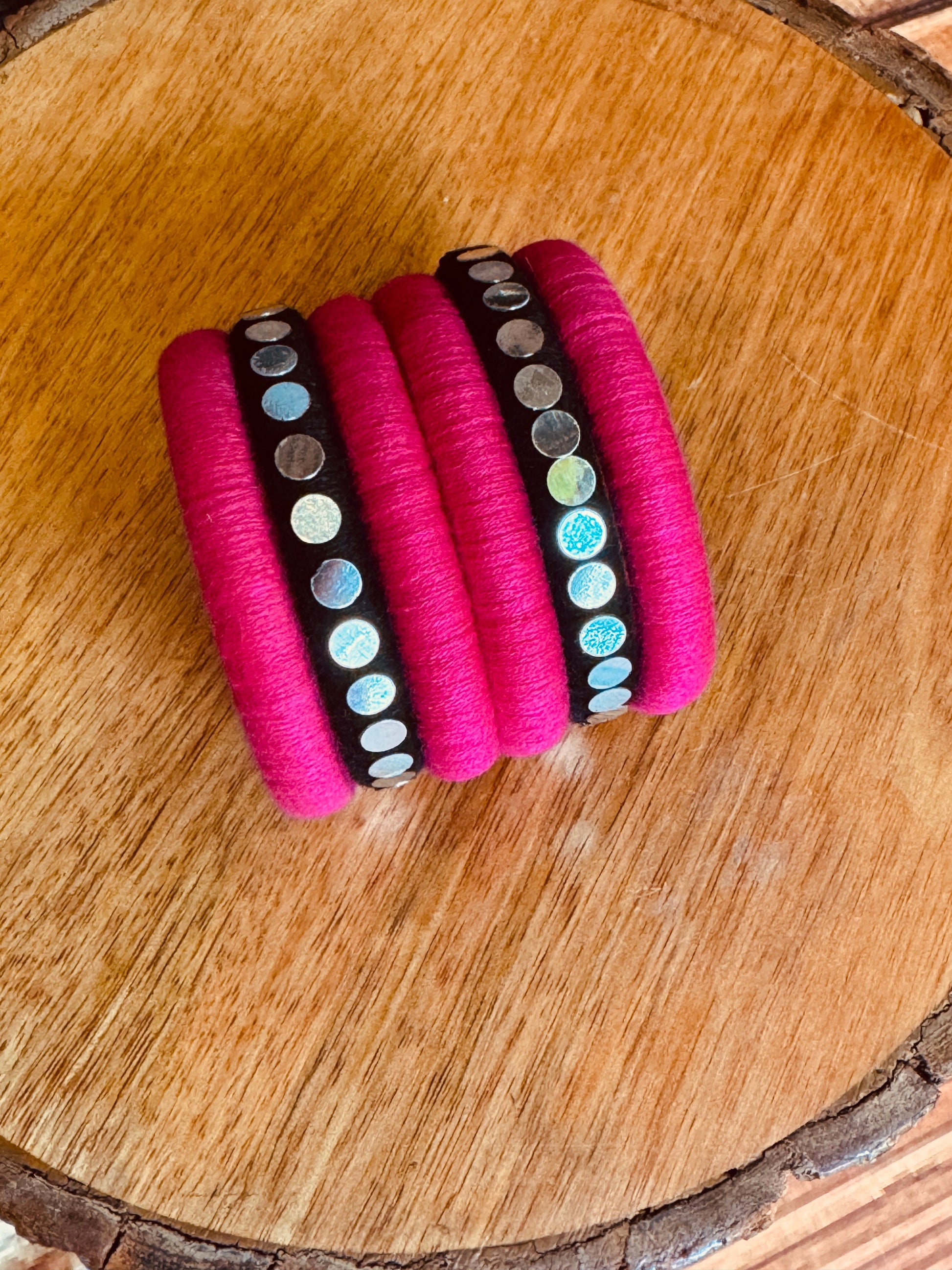 PINK TIKKA BANGLES HANDMADEAHOLIC BY MISHKA
