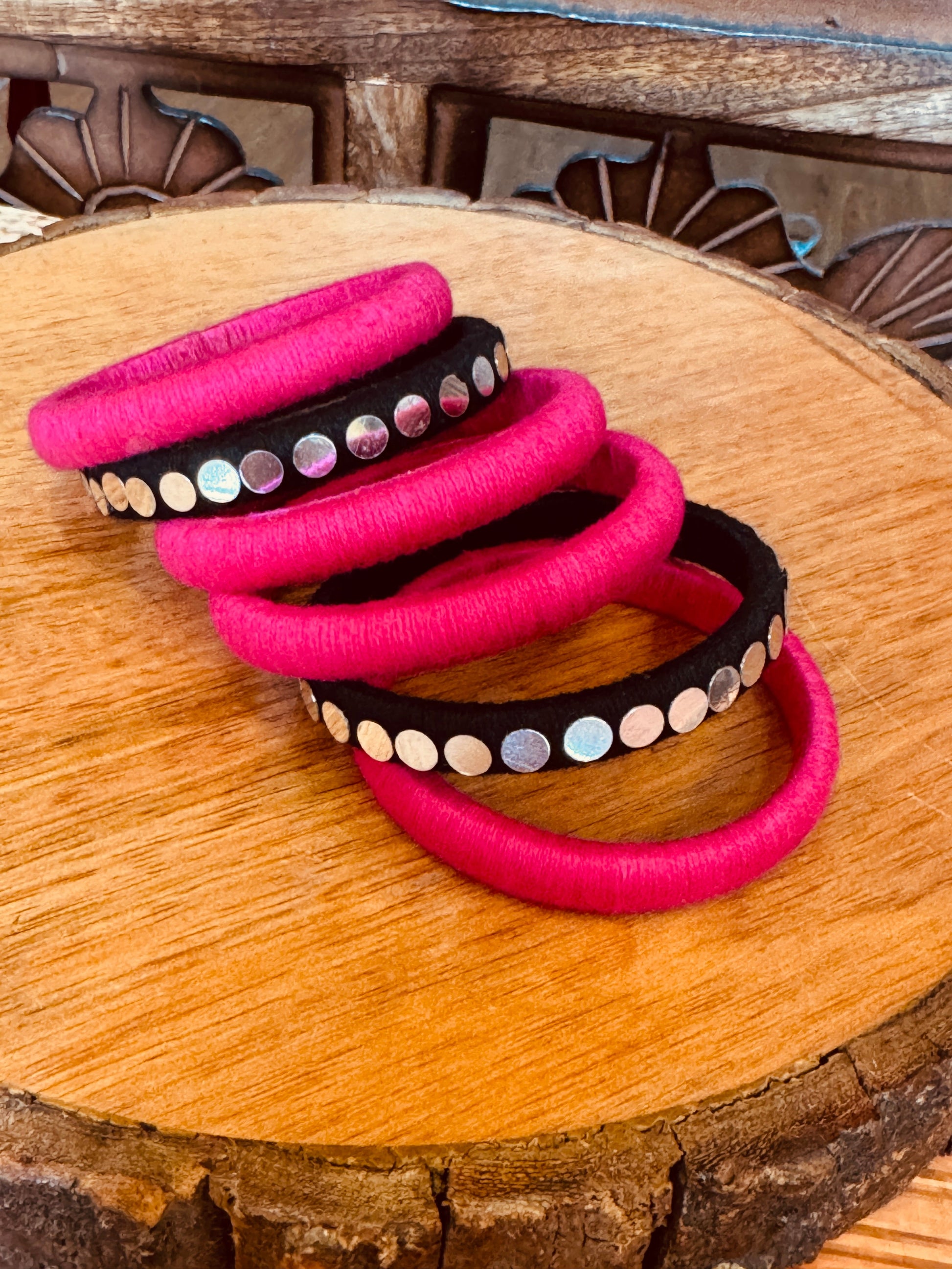 PINK TIKKA BANGLES HANDMADEAHOLIC BY MISHKA