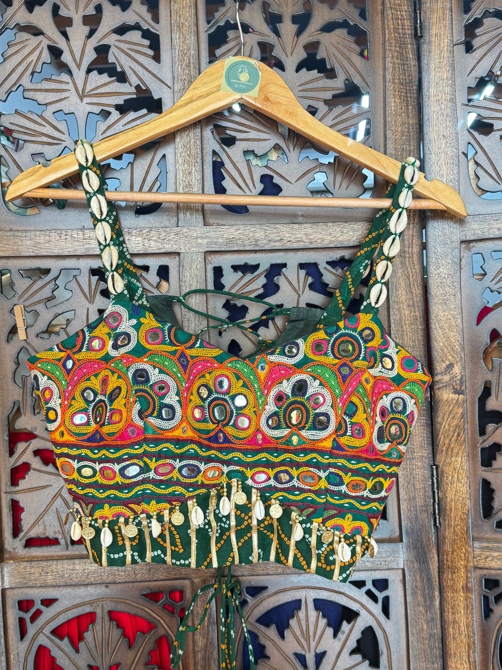 GREEN BANDHANI BLOUSE'25 HANDMADEAHOLIC BY MISHKA