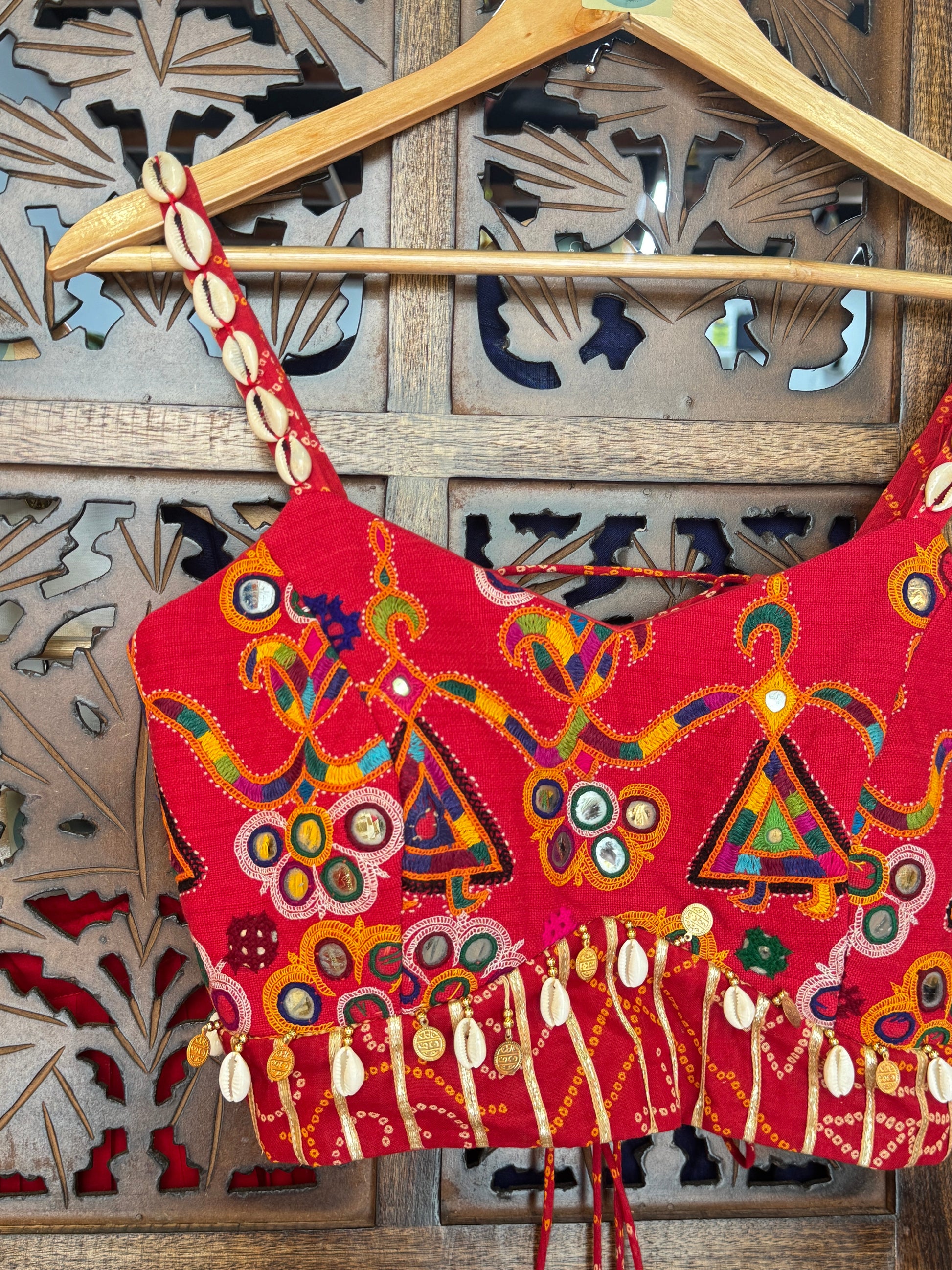 RED BANDHANI BLOUSE'25 HANDMADEAHOLIC BY MISHKA