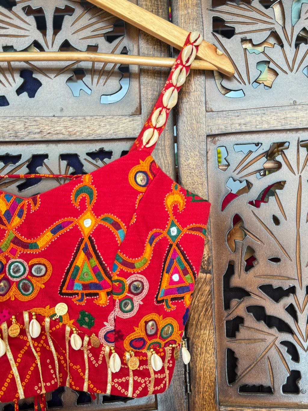 RED BANDHANI BLOUSE'25 HANDMADEAHOLIC BY MISHKA