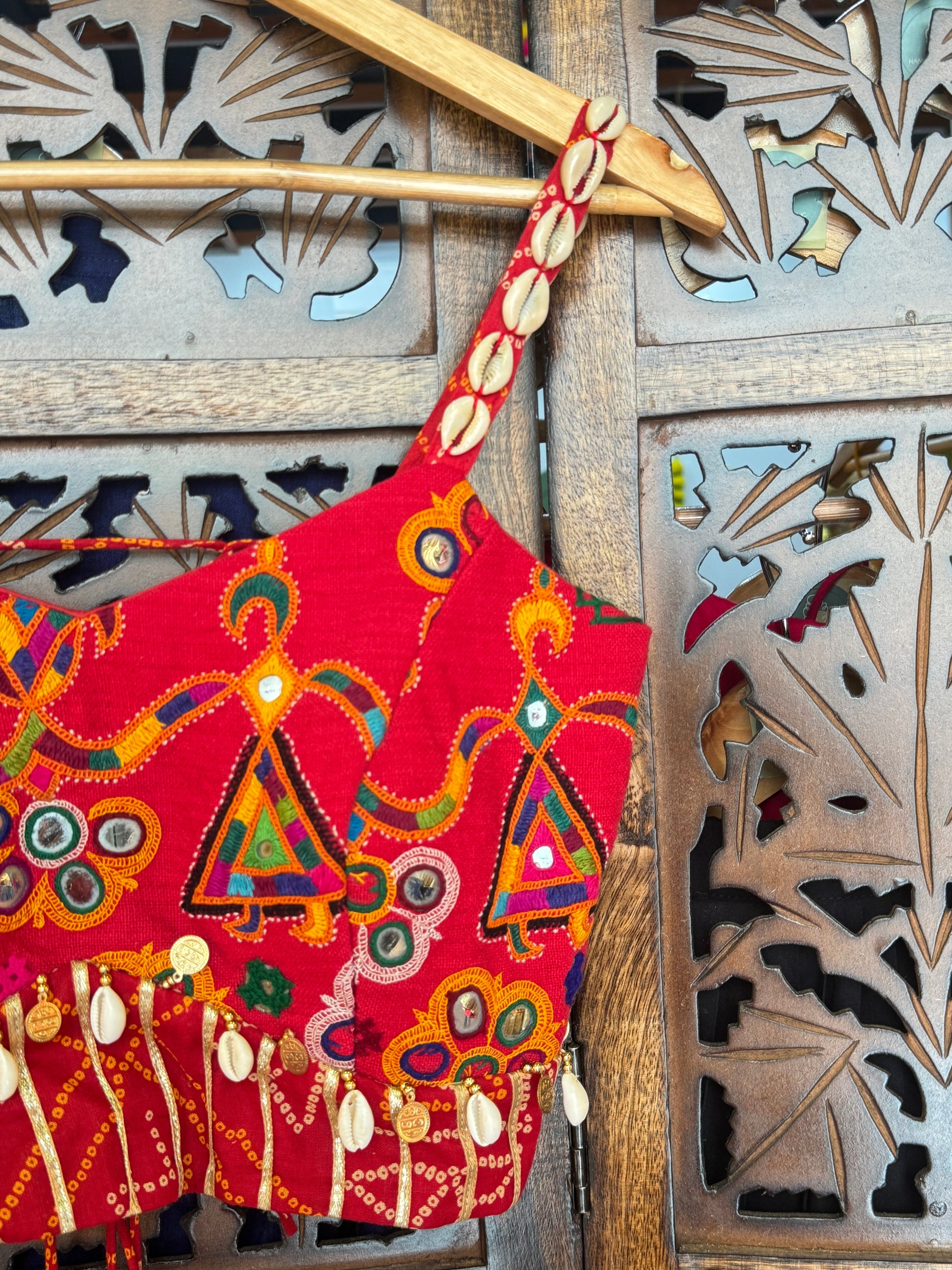RED BANDHANI BLOUSE'25 HANDMADEAHOLIC BY MISHKA