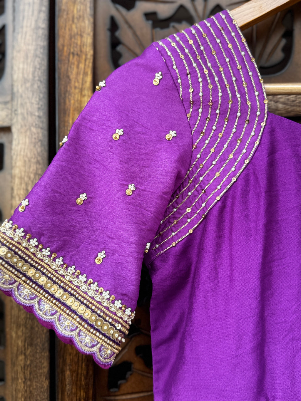 Royal Amethyst Handcrafted Chanderi Anarkali Set