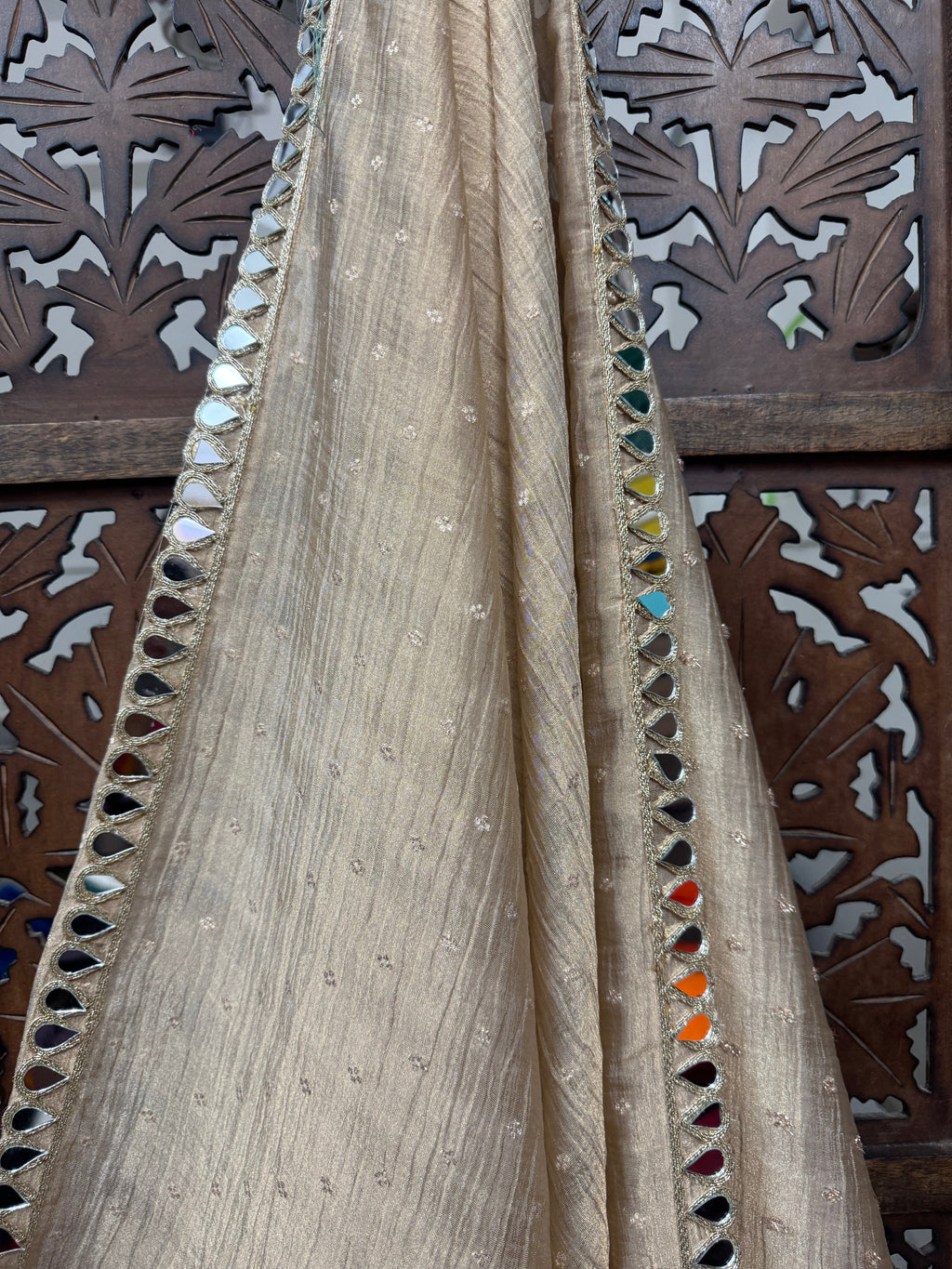 GOLDEN BANARASI CRUSH DUPPATA HANDMADEAHOLIC BY MISHKA