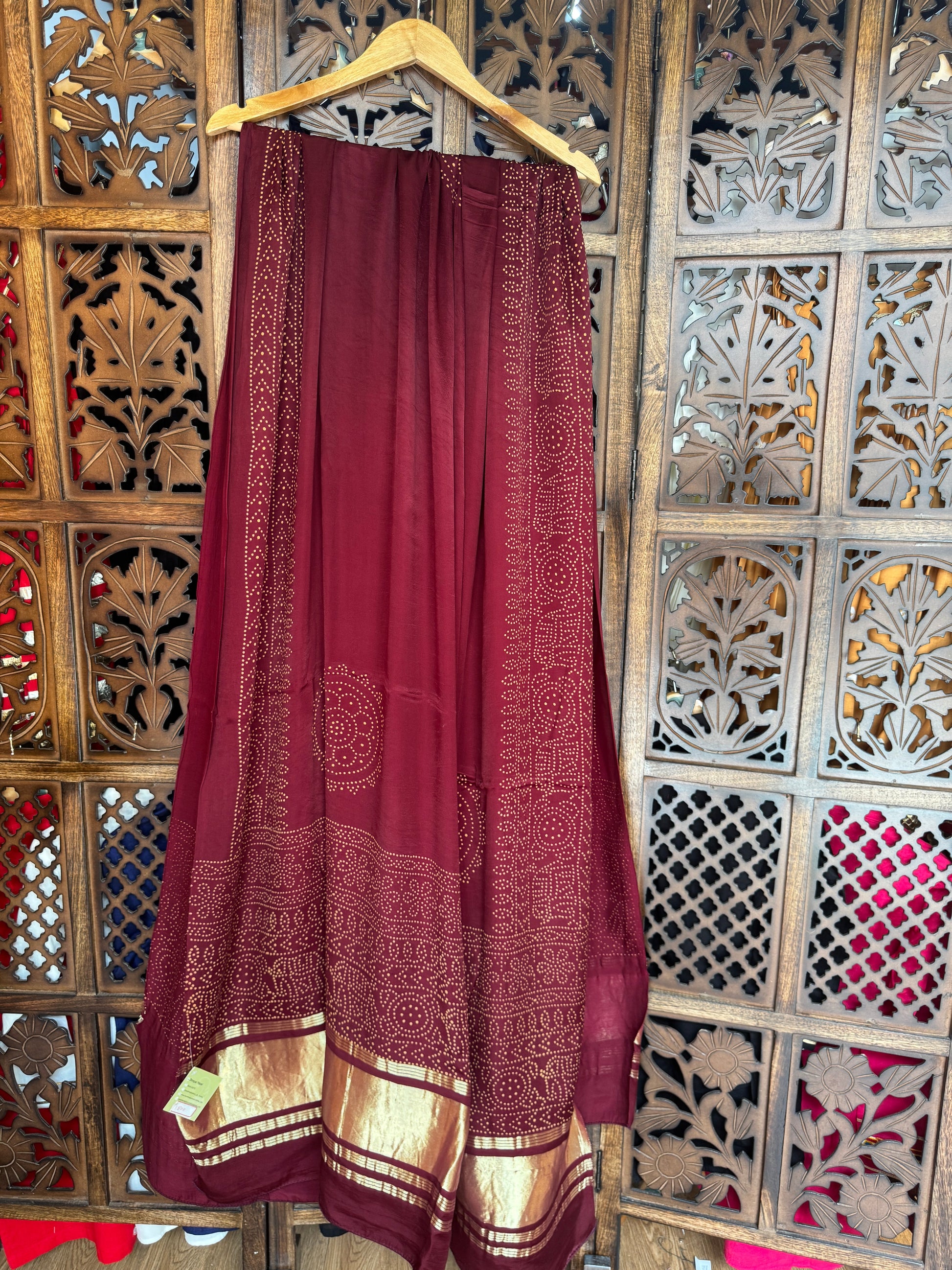BROWN GAJJI SILK LAGDI PALLU DUPATTA HANDMADEAHOLIC BY MISHKA