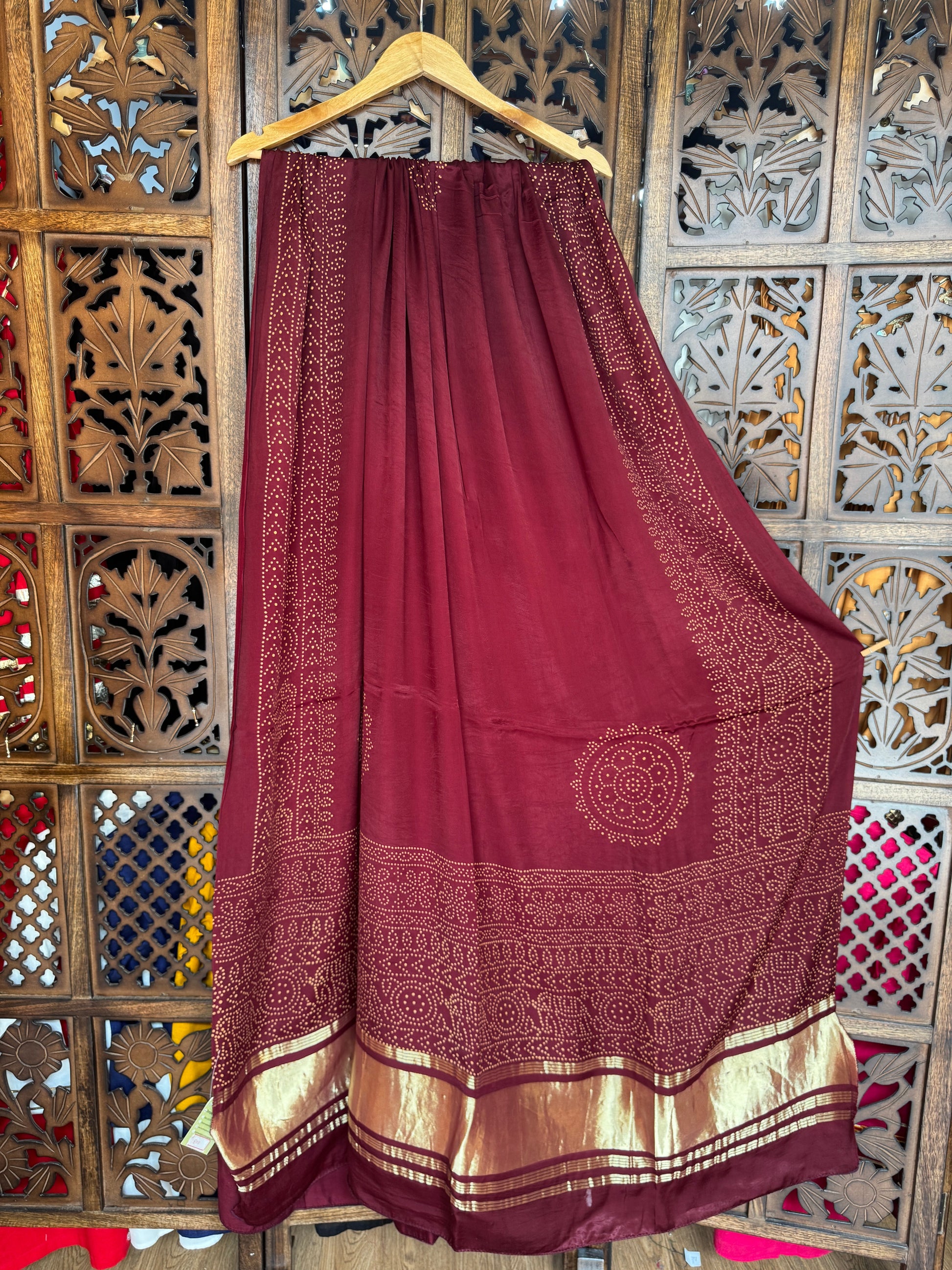 BROWN GAJJI SILK LAGDI PALLU DUPATTA HANDMADEAHOLIC BY MISHKA