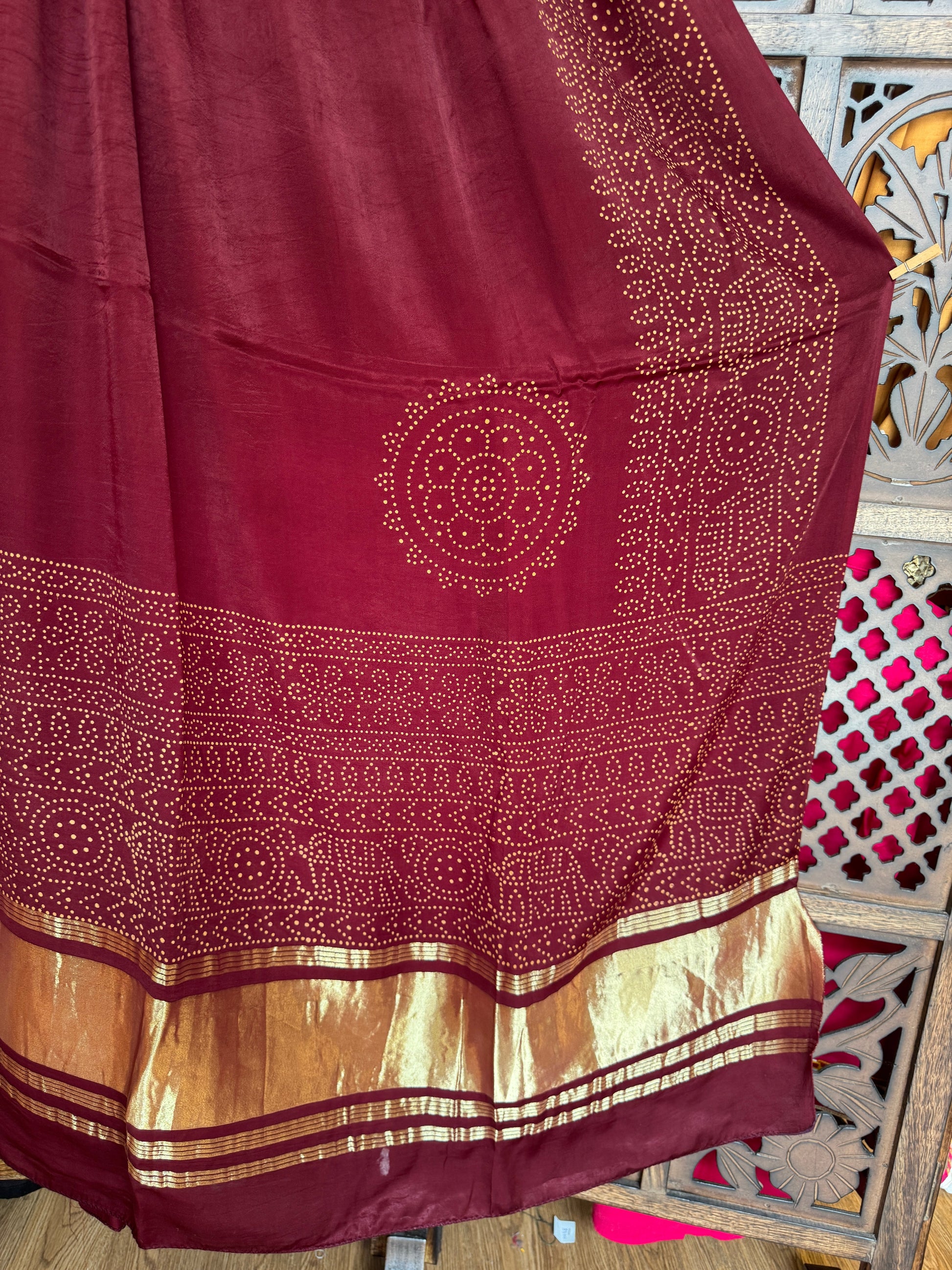 BROWN GAJJI SILK LAGDI PALLU DUPATTA HANDMADEAHOLIC BY MISHKA