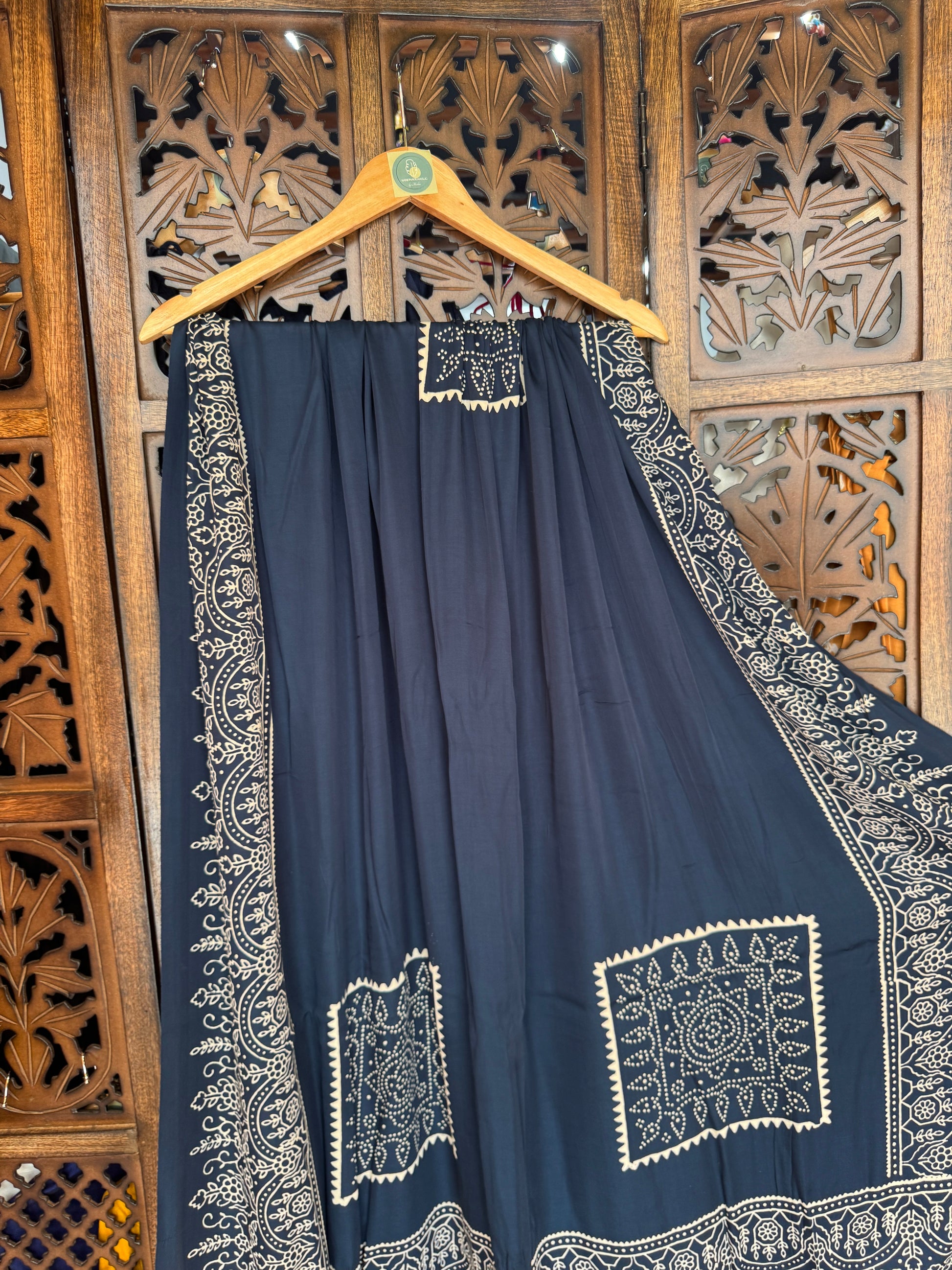 BLUE GAJJI SILK LAGDI PALLU DUPATTA HANDMADEAHOLIC BY MISHKA