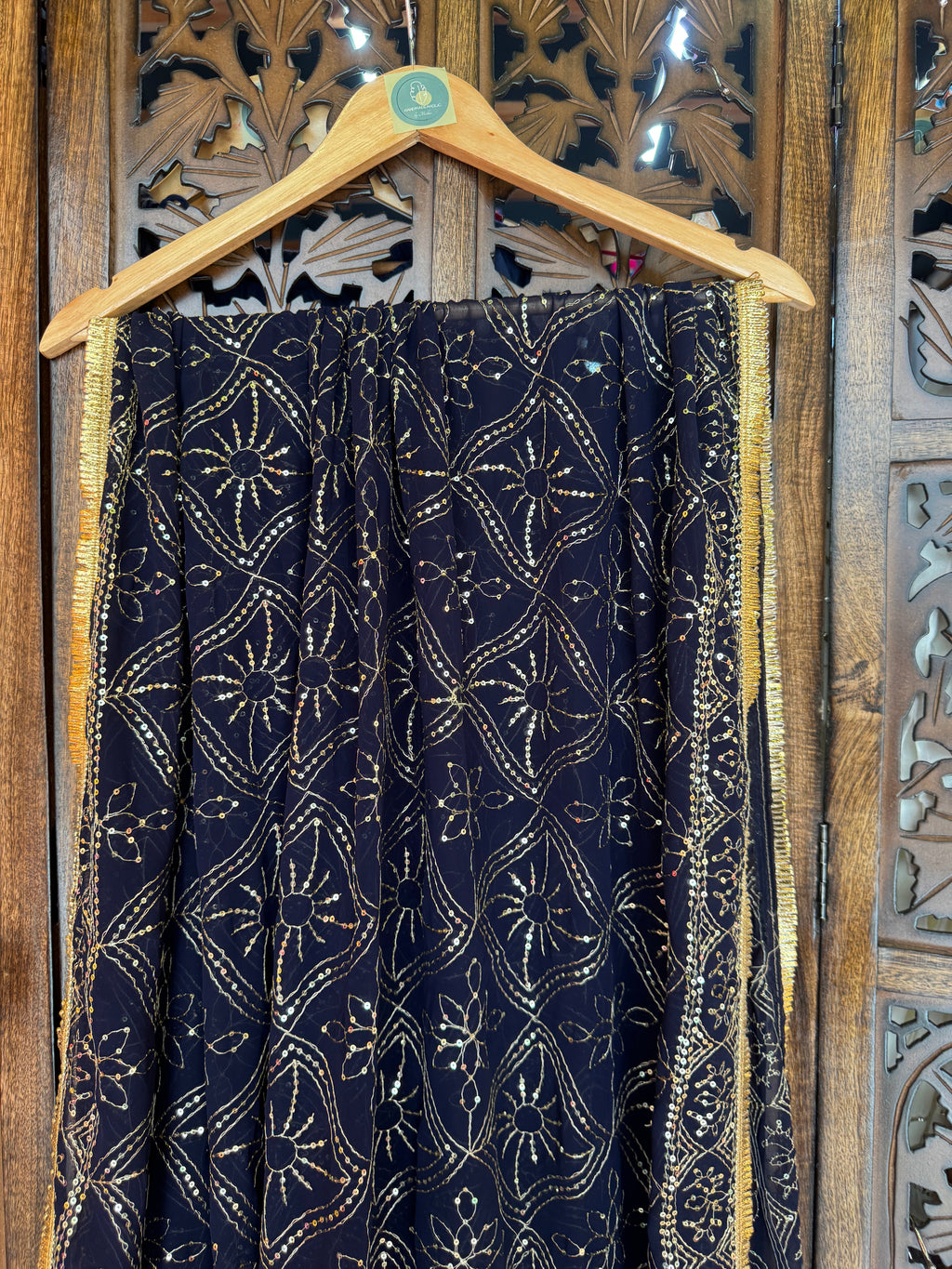 BLUE VINTAGE DUPATTA HANDMADEAHOLIC BY MISHKA