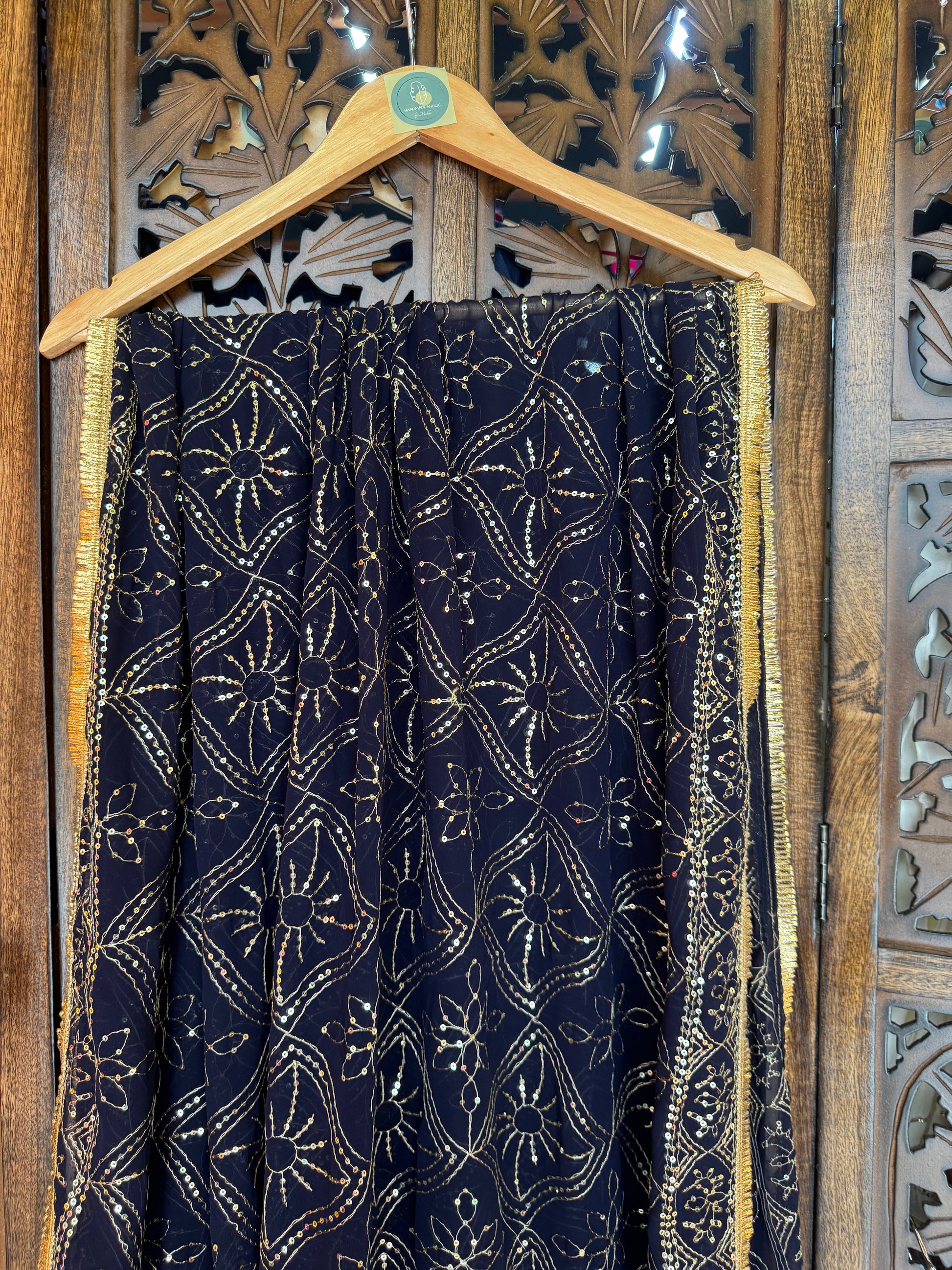 BLUE VINTAGE DUPATTA HANDMADEAHOLIC BY MISHKA