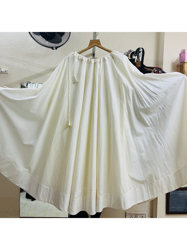 OFF WHITE KHADI DOUBLE UMBRELLA SKIRK HANDMADEAHOLIC BY MISHKA