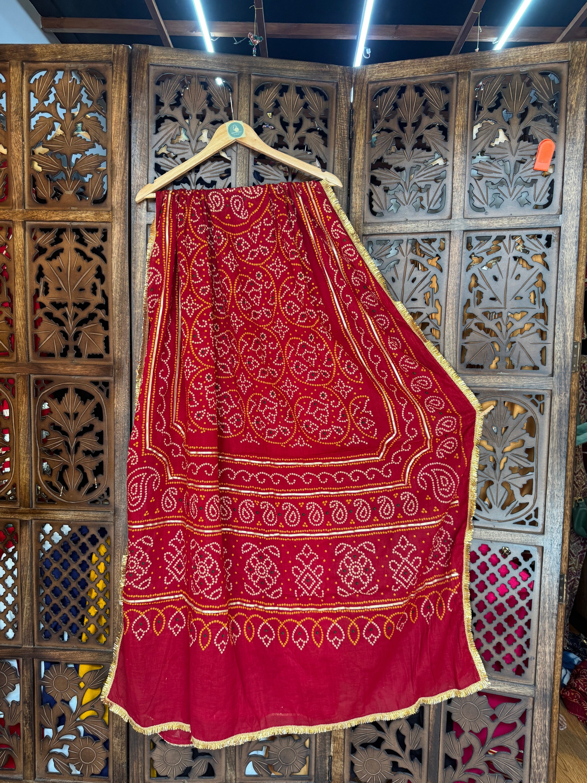 MAROON BANDHANI DUPATTA HANDMADEAHOLIC BY MISHKA