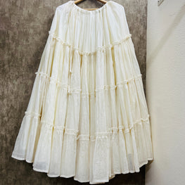 MULMUL OFF WHITE GATHERING SKIRT HANDMADEAHOLIC BY MISHKA