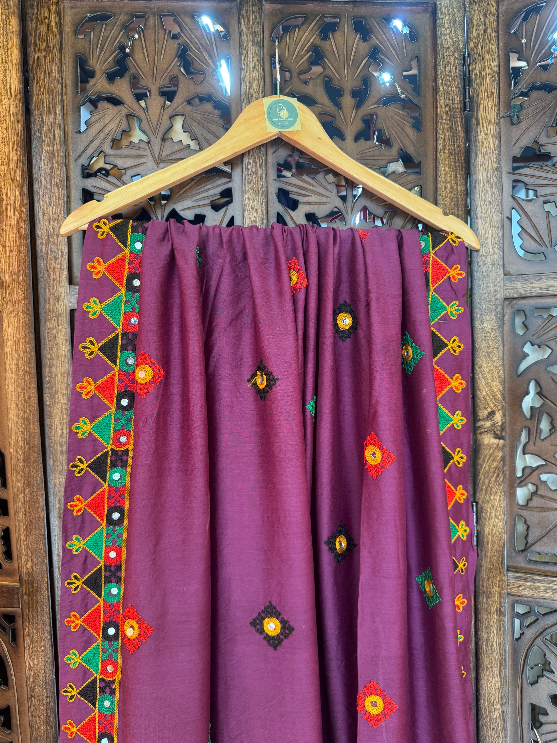 PURPLE HATH BHARAT DUPATTA HANDMADEAHOLIC BY MISHKA