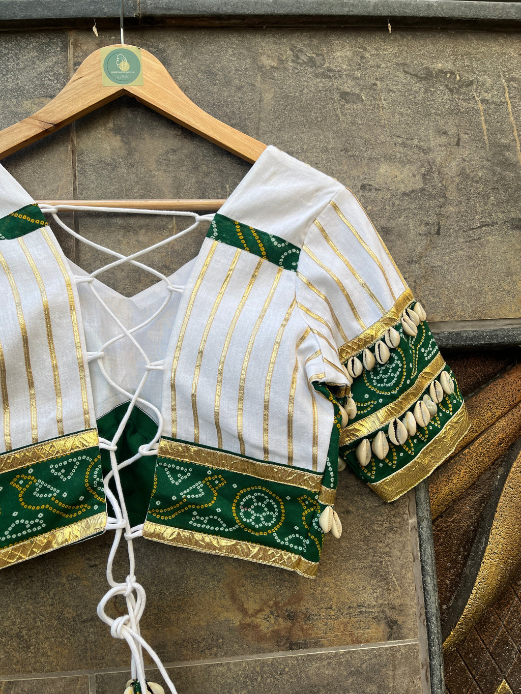 GREEN BANDHANI BLOUSE HANDMADEAHOLIC BY MISHKA