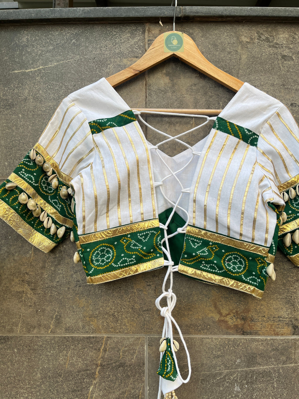 GREEN BANDHANI BLOUSE HANDMADEAHOLIC BY MISHKA