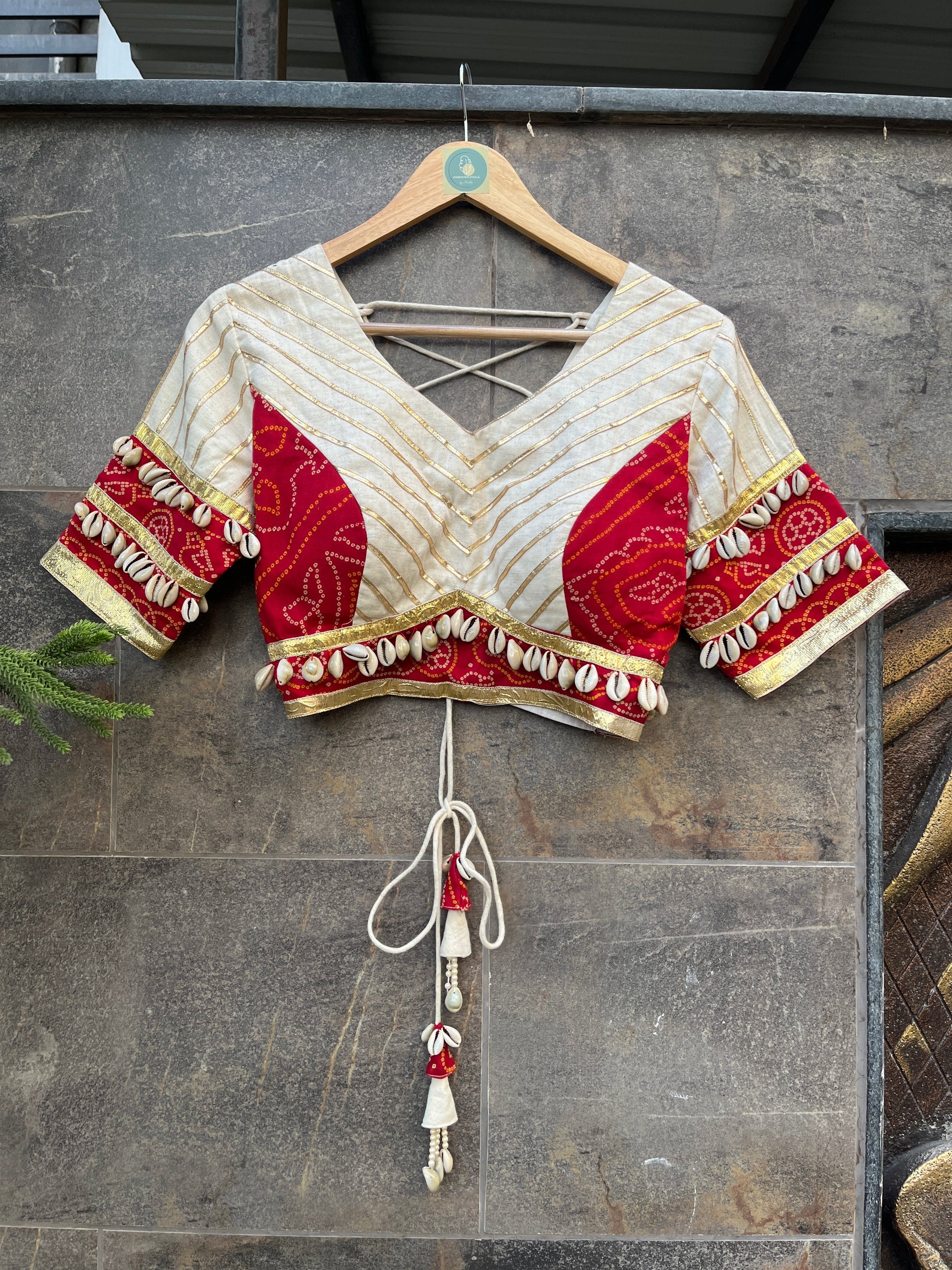 RED BANDHANI BLOUSE HANDMADEAHOLIC BY MISHKA