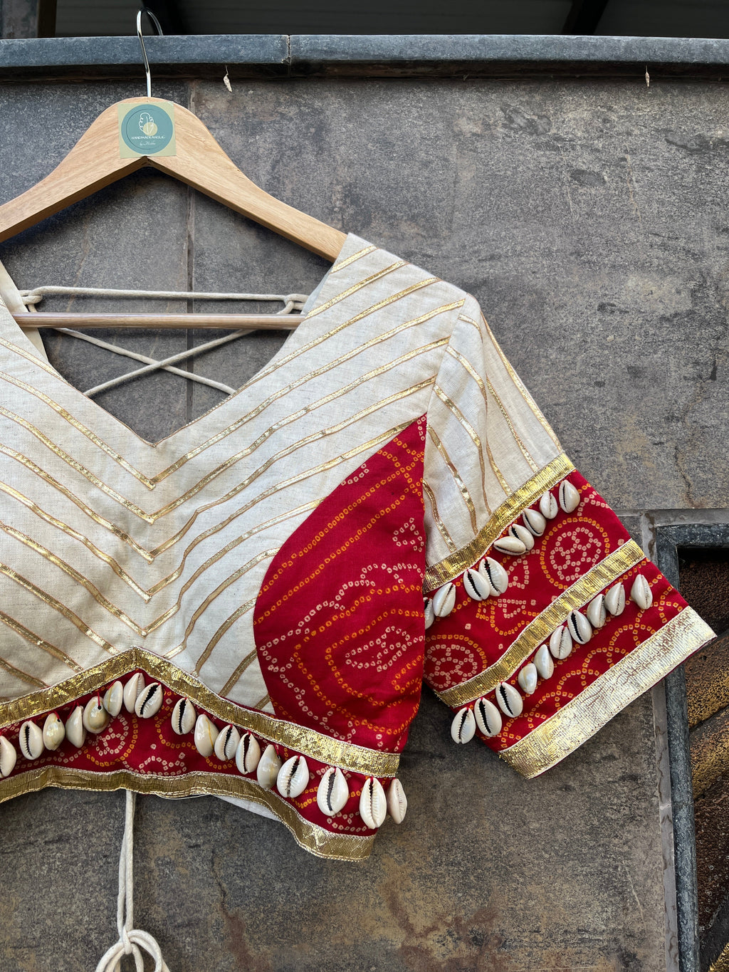 RED BANDHANI BLOUSE HANDMADEAHOLIC BY MISHKA