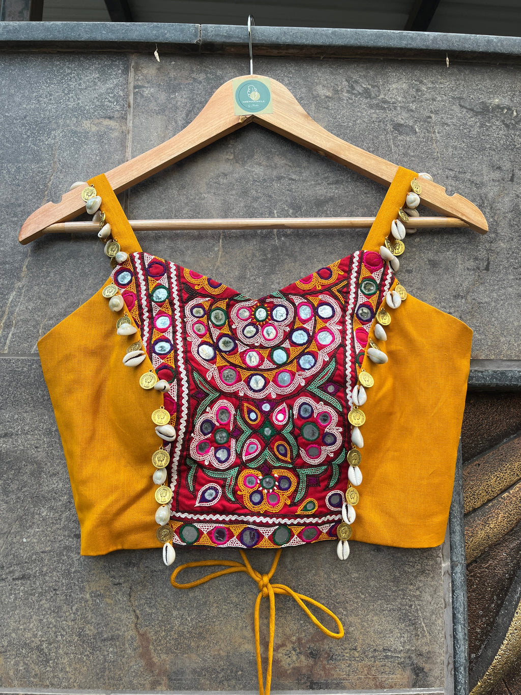 MUSTARD SPAGHETTI KUTCHI BLOUSE HANDMADEAHOLIC BY MISHKA
