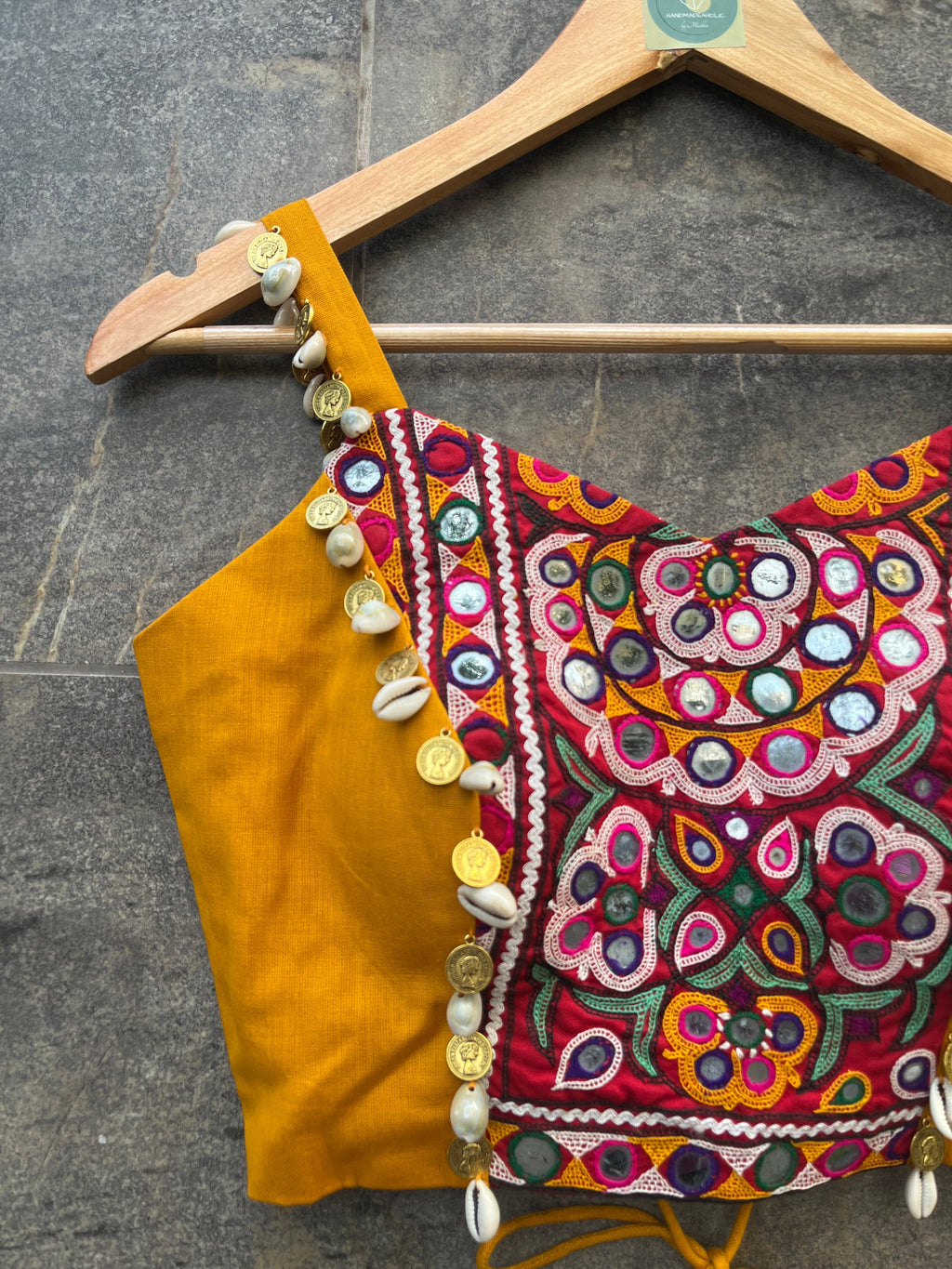 MUSTARD SPAGHETTI KUTCHI BLOUSE HANDMADEAHOLIC BY MISHKA
