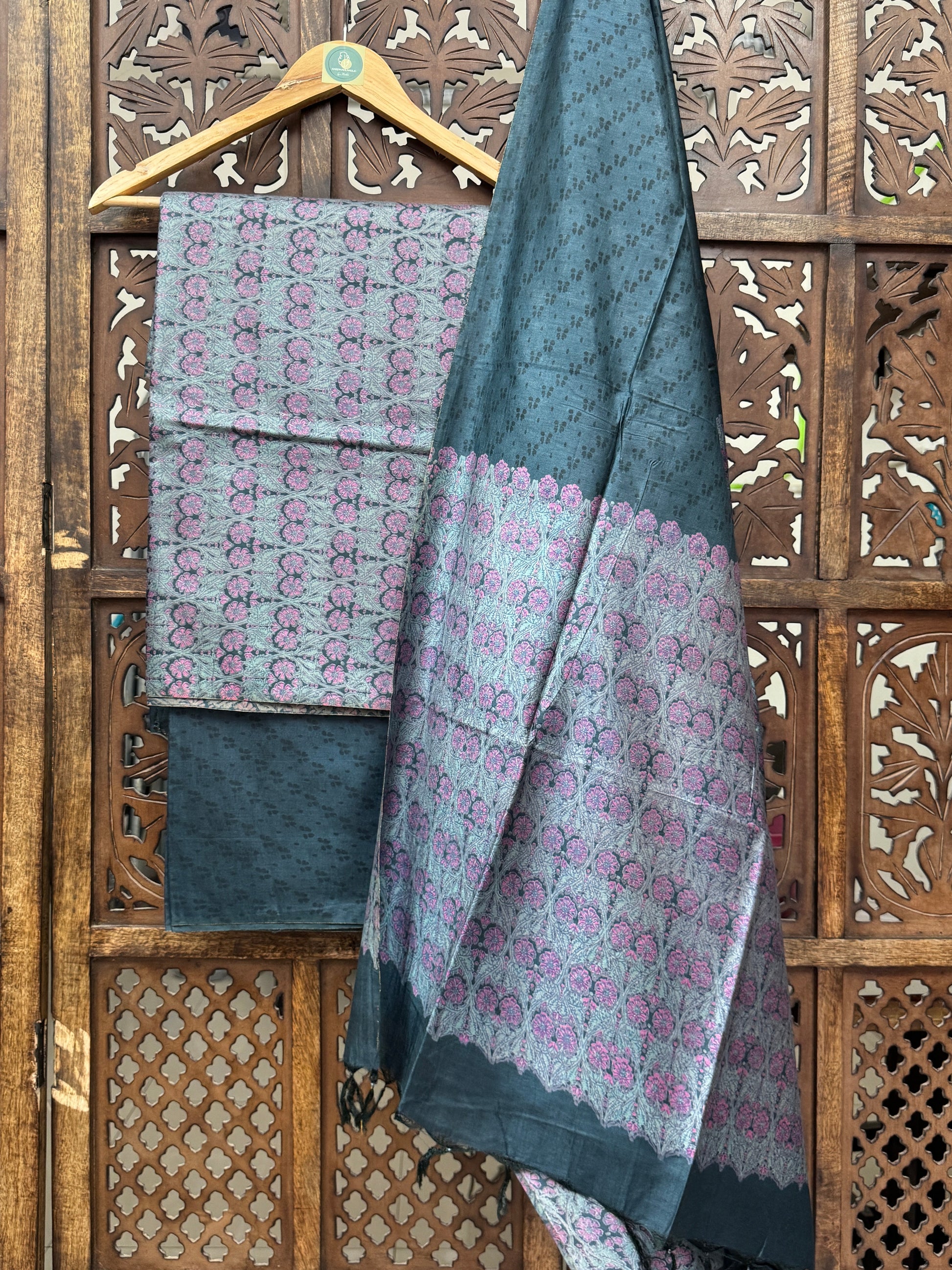 GREY HEAVY COTTON SILK SUIT HANDMADEAHOLIC BY MISHKA