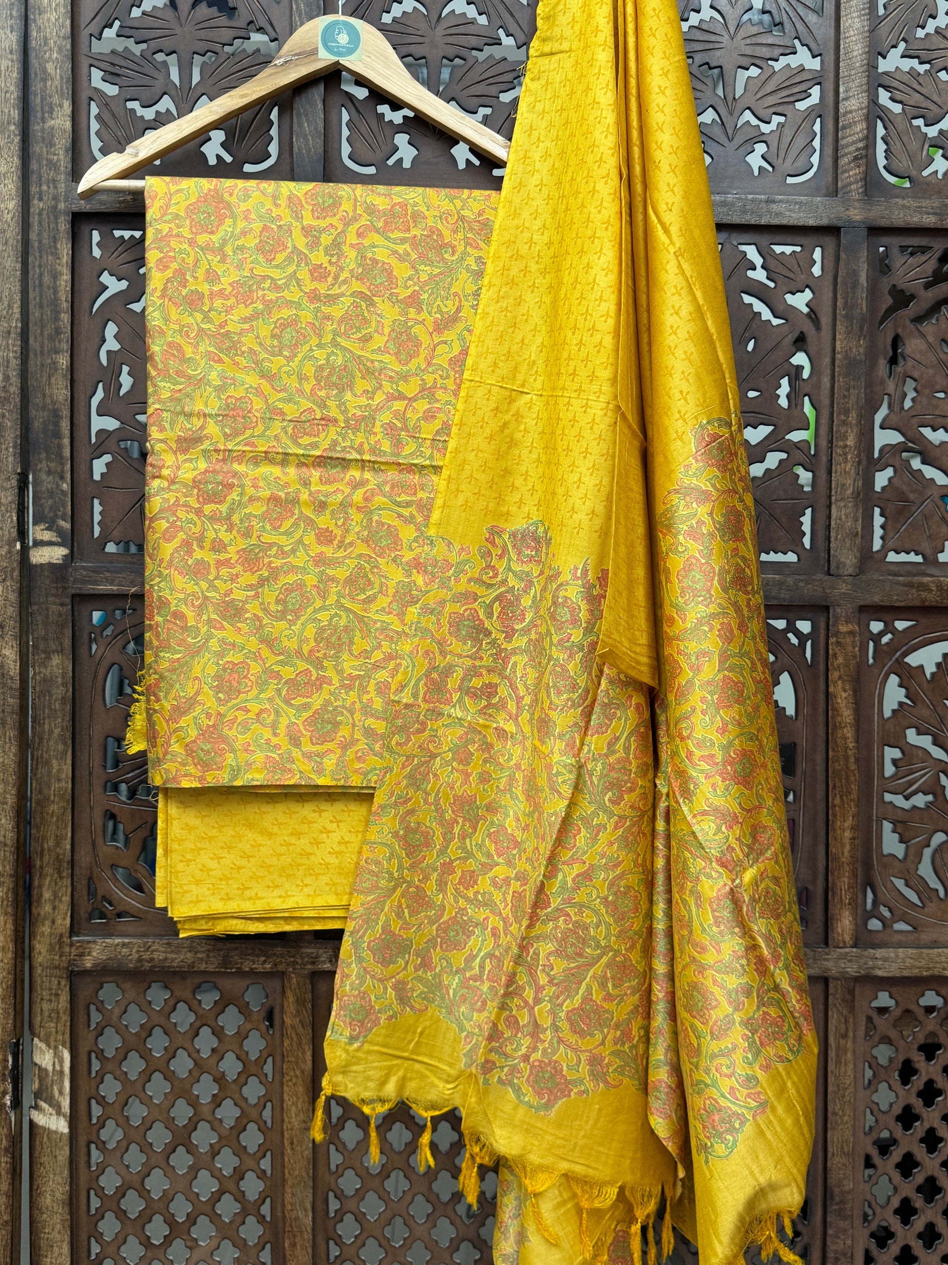 LEMON YELLOW HEAVY COTTON SILK SUIT HANDMADEAHOLIC BY MISHKA