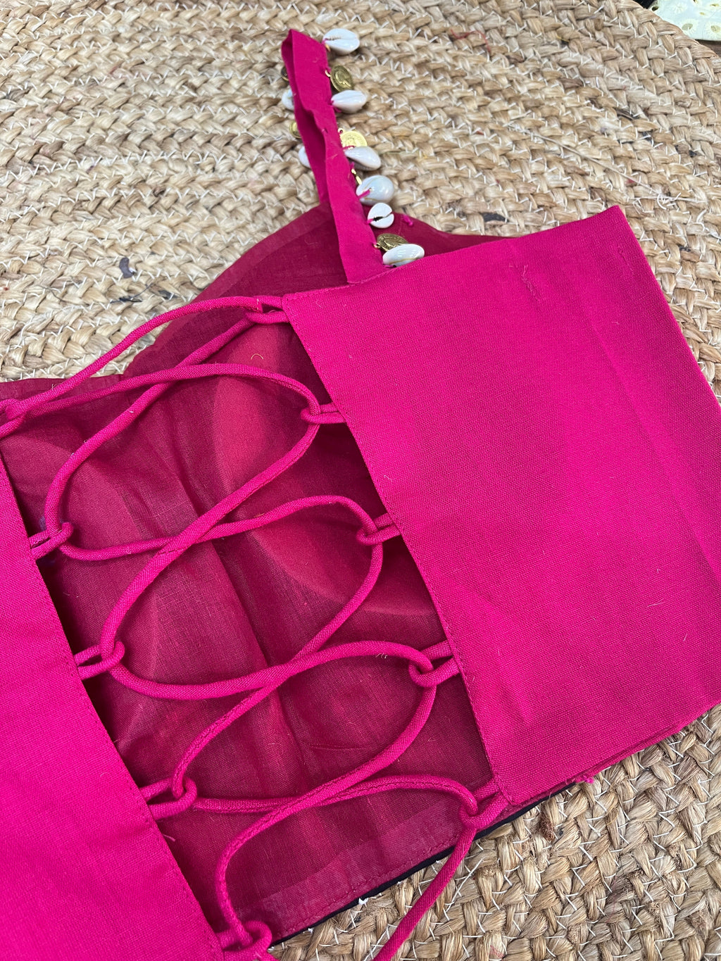 PINK SPAGHETTI KUTCHI BLOUSE HANDMADEAHOLIC BY MISHKA