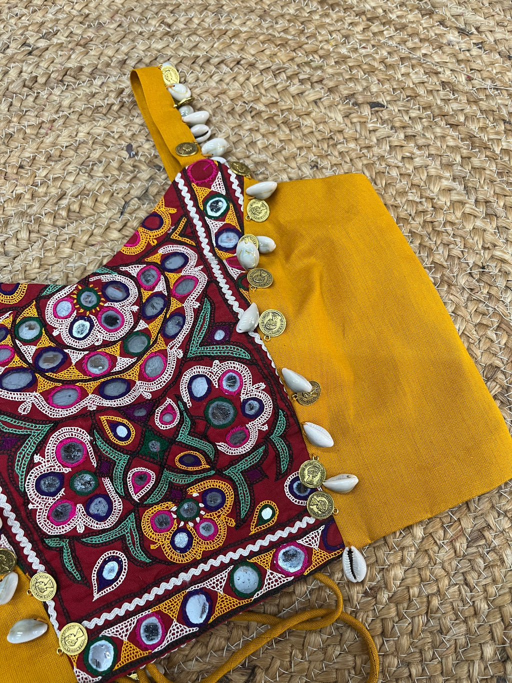 MUSTARD SPAGHETTI KUTCHI BLOUSE HANDMADEAHOLIC BY MISHKA