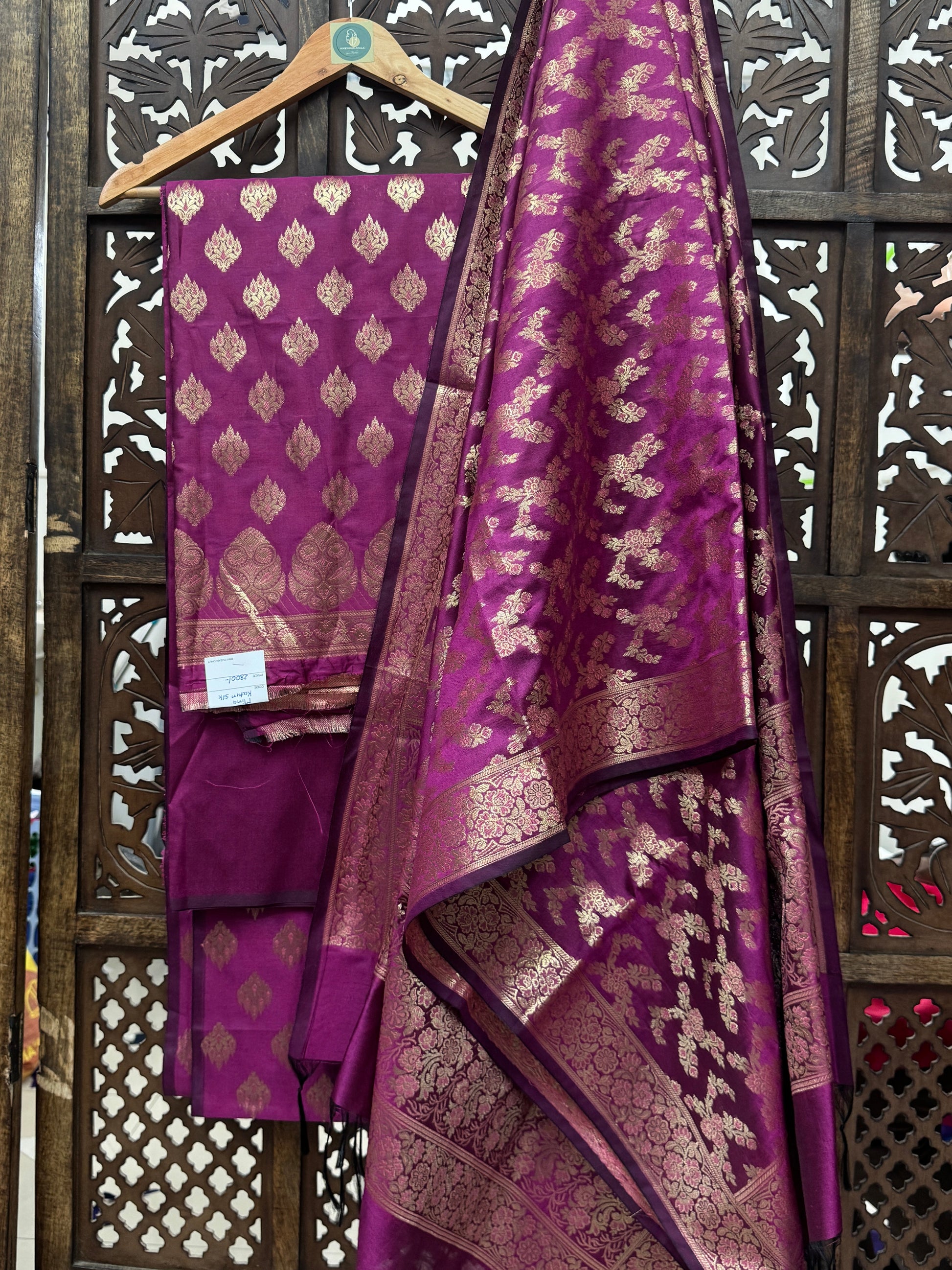DARK PURPLE MEENA KATTAN SILK SUIT HANDMADEAHOLIC BY MISHKA