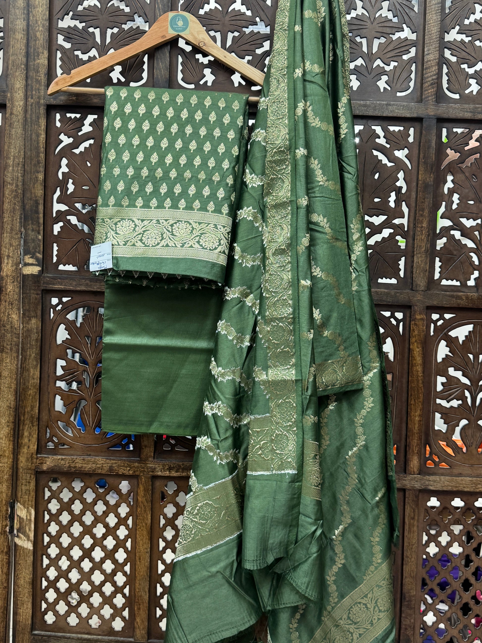 MEHNDI MUNGA CHINIYA COTTON  SUIT HANDMADEAHOLIC BY MISHKA