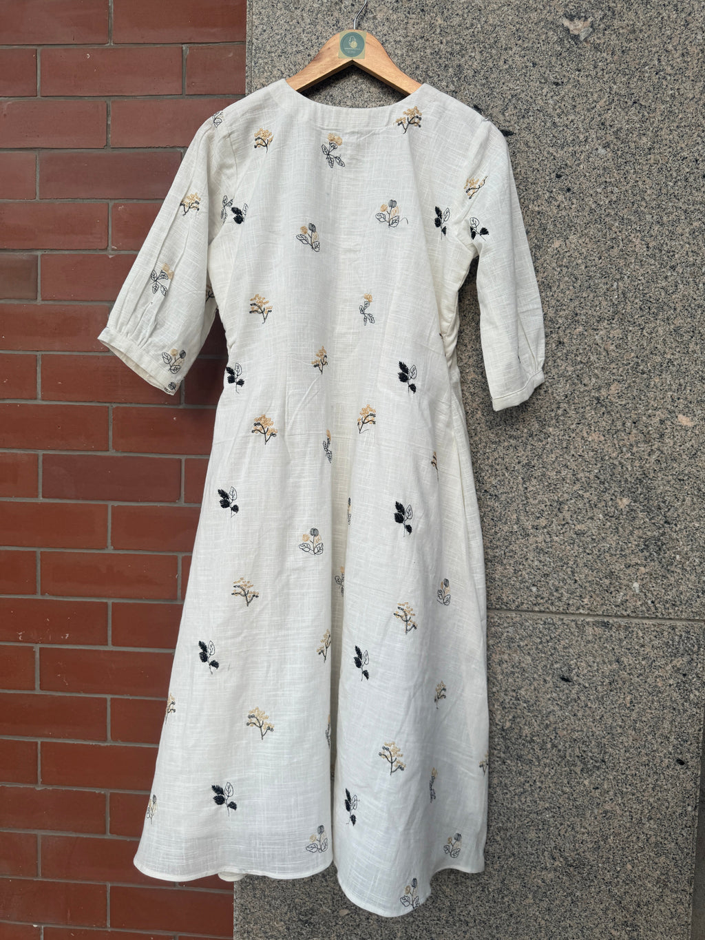 WHITE EMBROIDERED LINEN DRESS HANDMADEAHOLIC BY MISHKA
