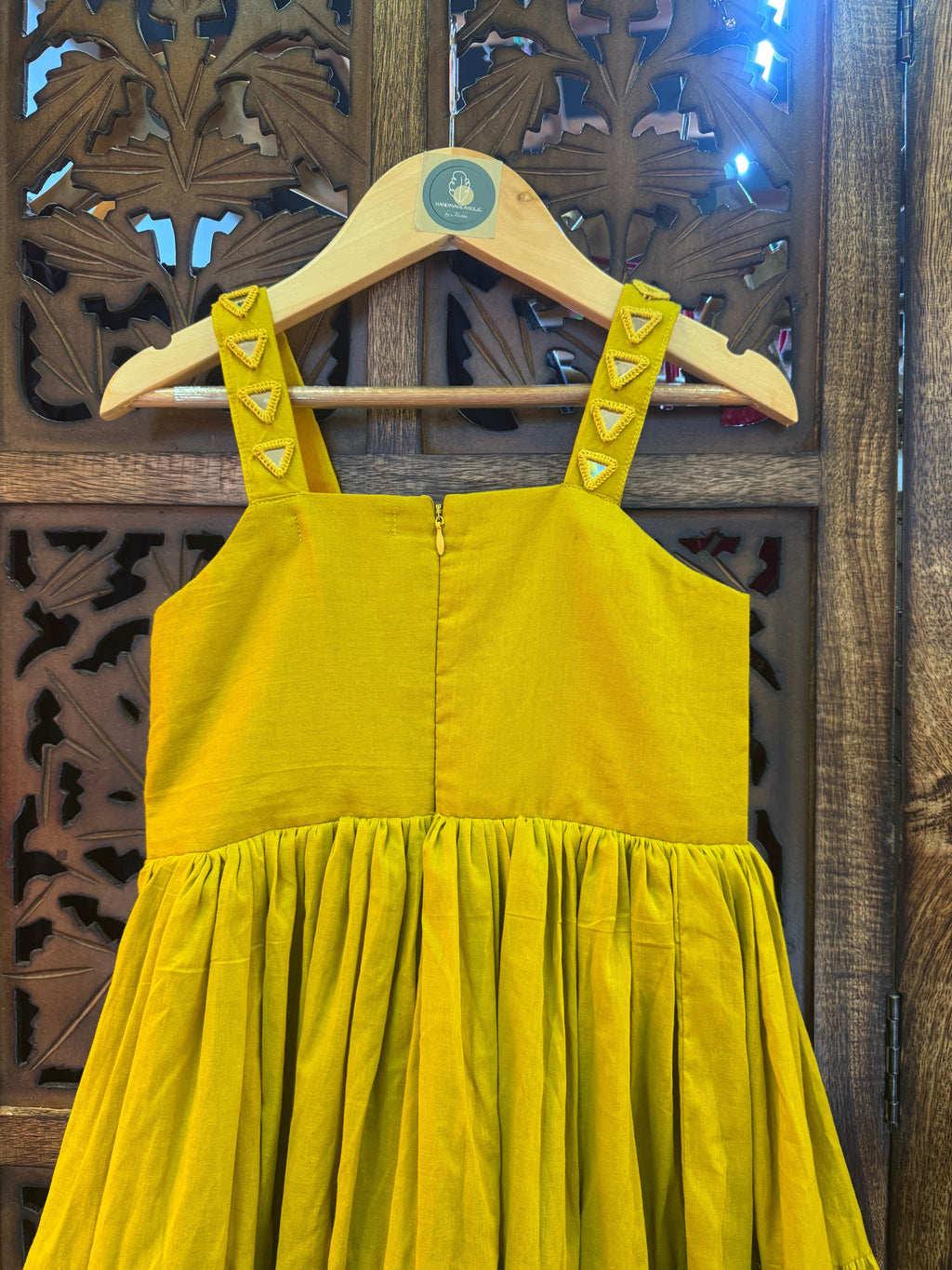 MIRROR MULMUL GOWN KIDS RAAS'25 HANDMADEAHOLIC BY MISHKA