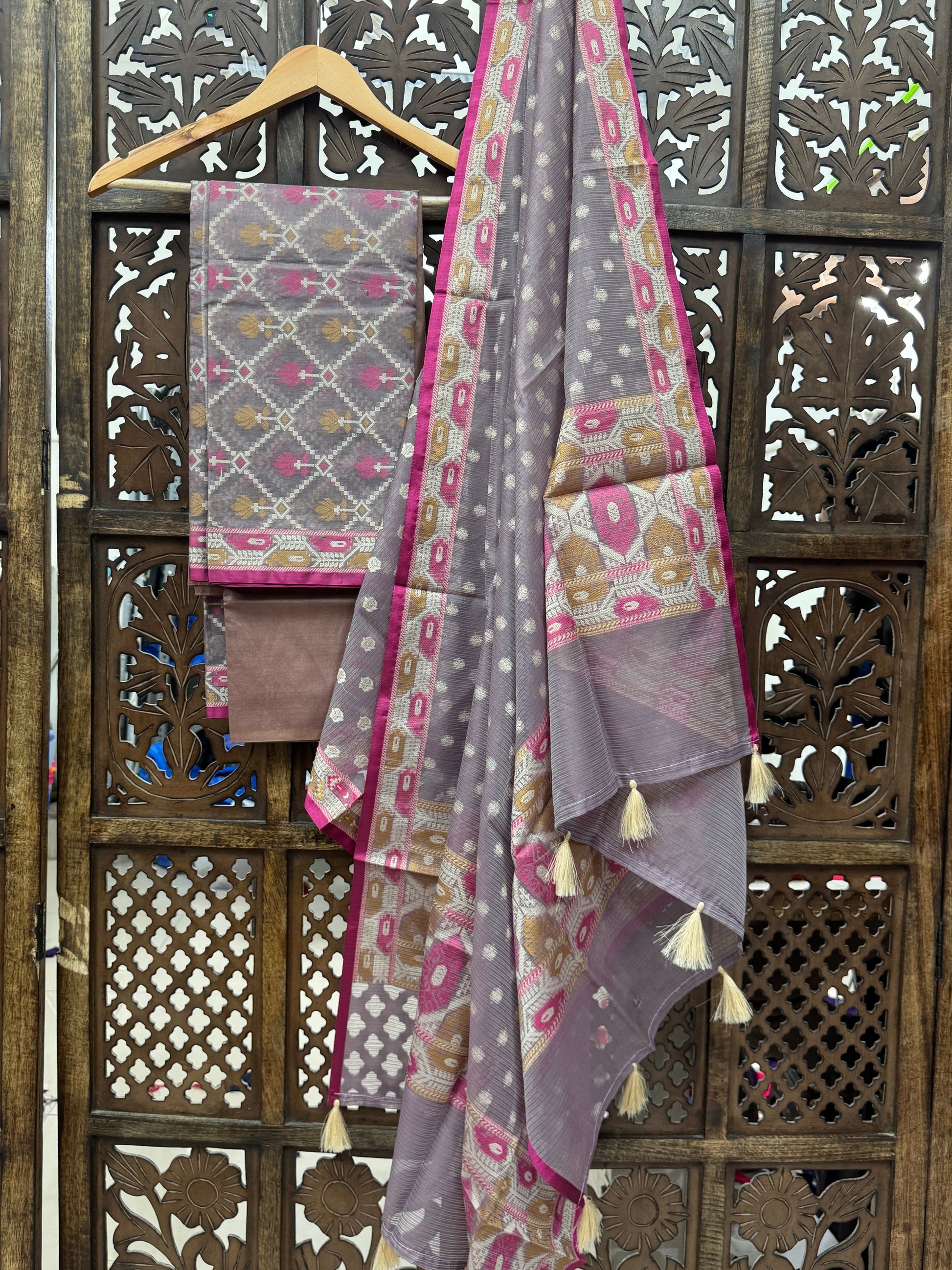 GREY BANARASI PATOLA HANDMADEAHOLIC BY MISHKA
