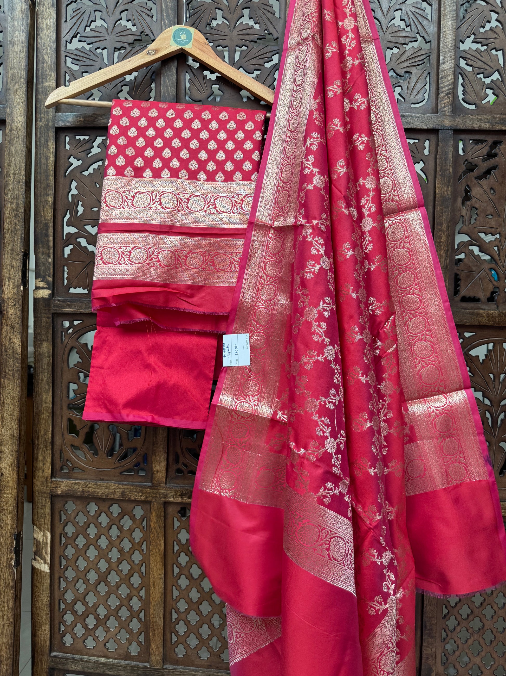 CHERRY BANARASI PATOLA HANDMADEAHOLIC BY MISHKA