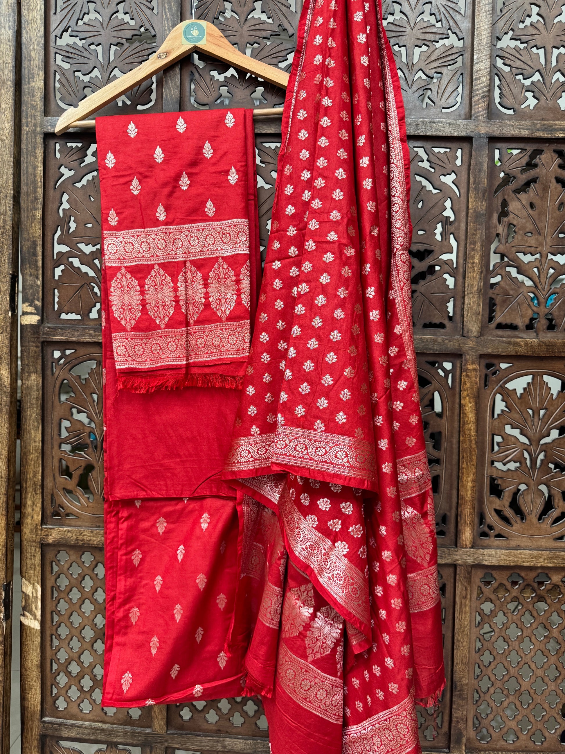 RED KATAN ZARL SUIT HANDMADEAHOLIC BY MISHKA